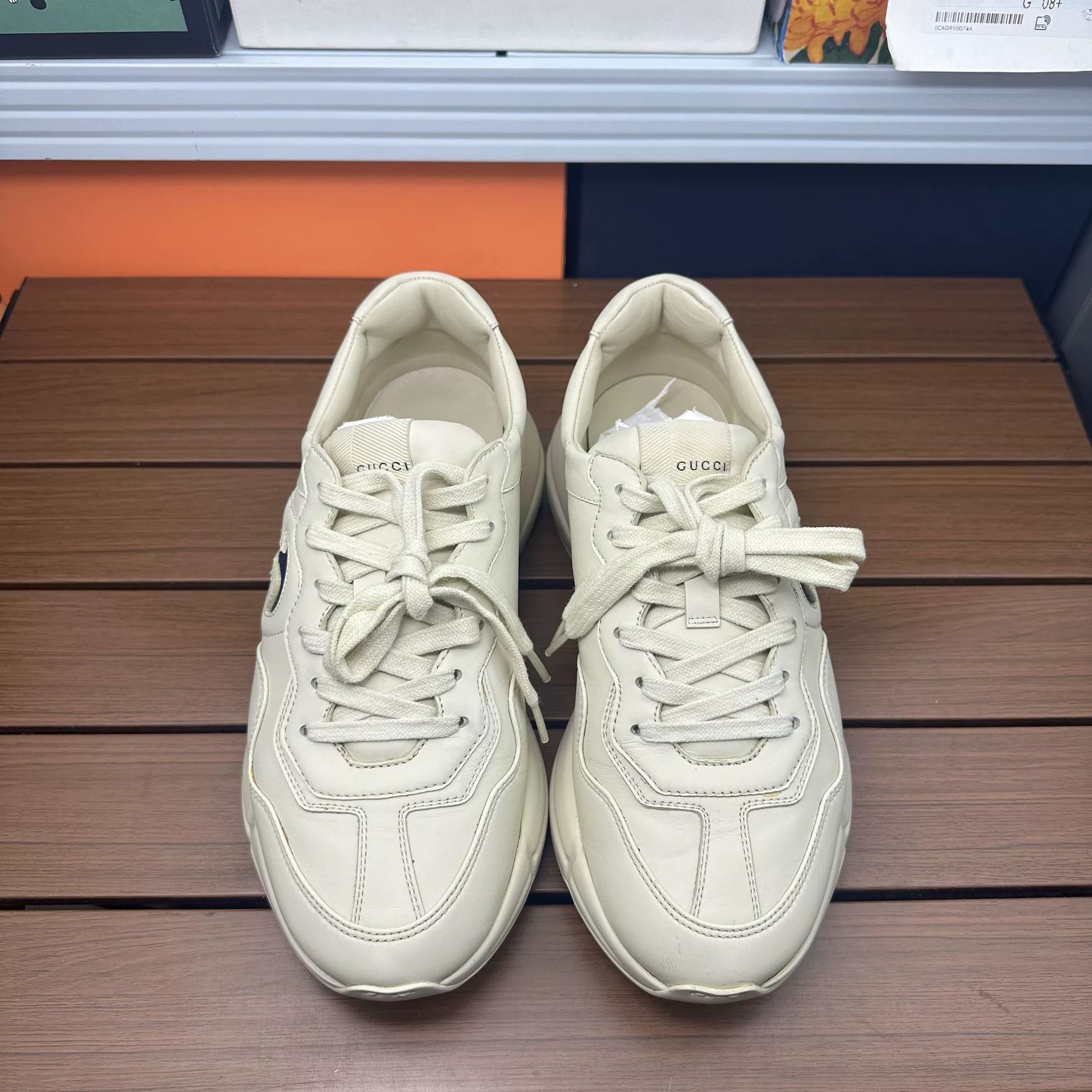 Gucci Gucci Leather White Lowtop Sneakers 8 Men Size US 8 / EU 41 - 4 Thumbnail