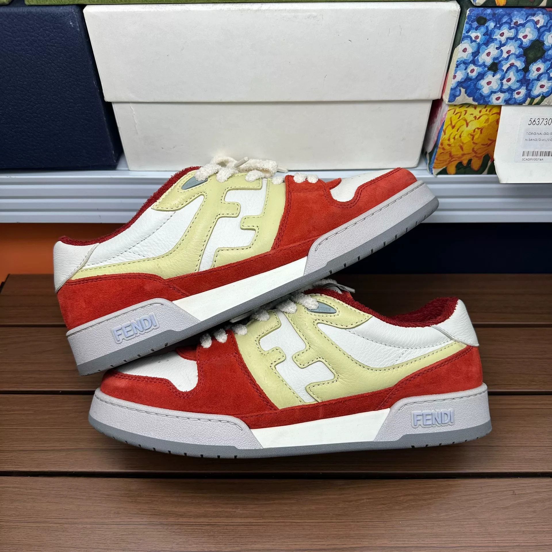 Fendi Fendi Suede Red Lowtop Sneakers 9 Men Size US 9 / EU 42 - 2 Thumbnail