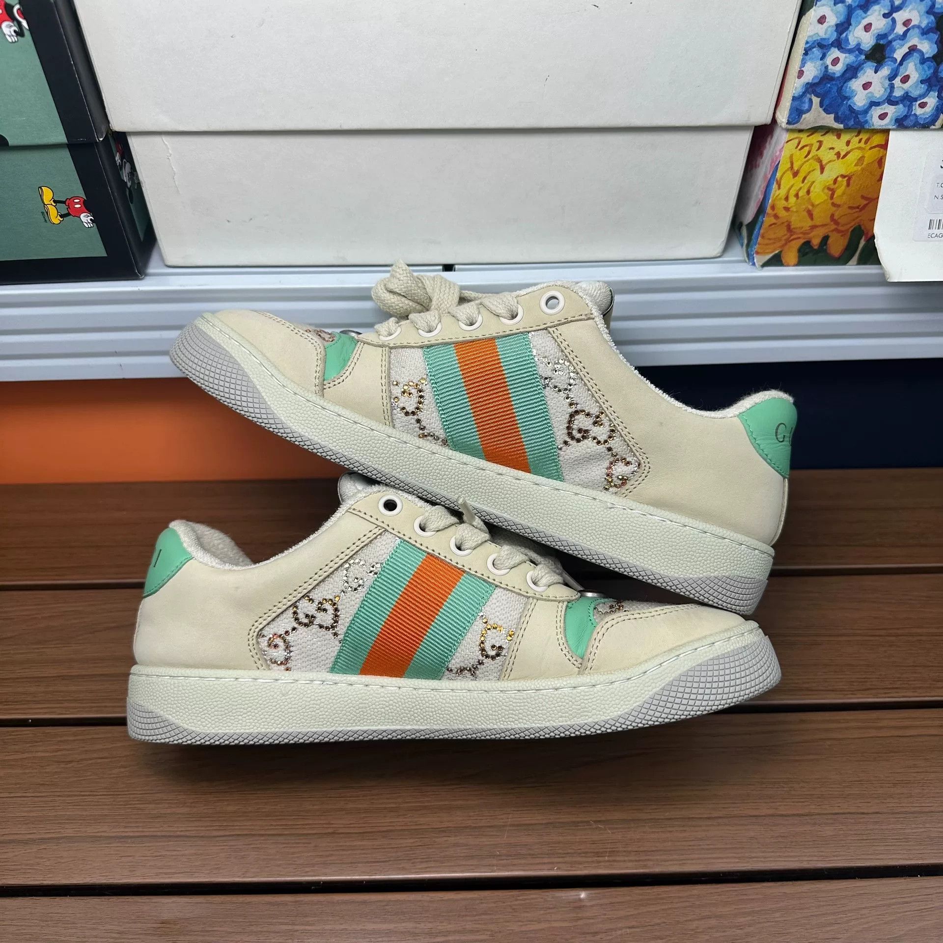 Gucci Gucci Beige Lowtop Sneakers it_36-5 Women Size US 6.5 / IT 36.5 - 3 Thumbnail