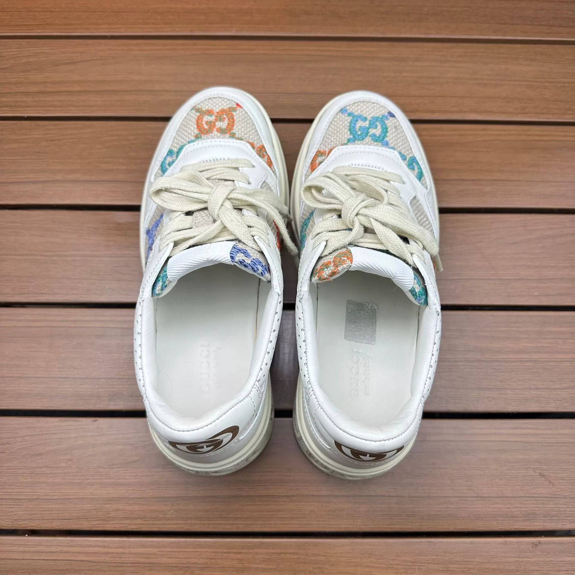 Gucci Gucci Embroidered White Lowtop Sneakers it_36-5 Women Size US 6.5 / IT 36.5 - 5 Thumbnail