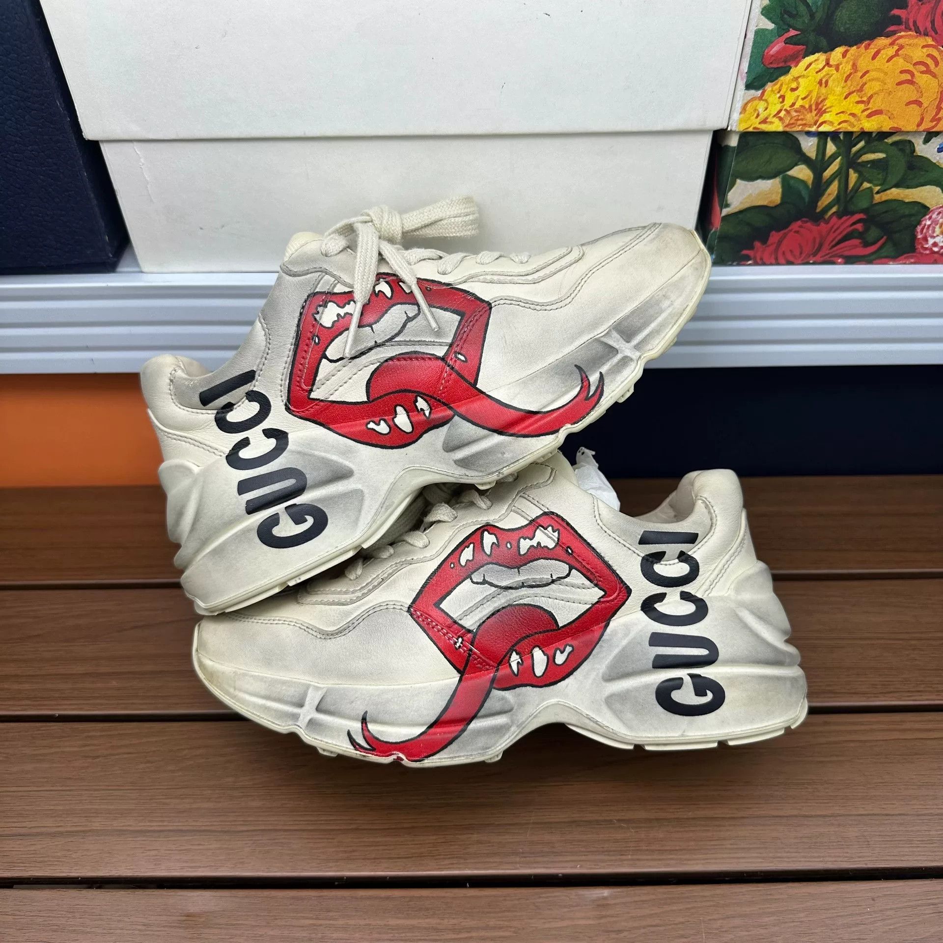 Gucci Gucci Printed Lowtop Sneakers it_34 Women Size US 4 / IT 34 - 2 Thumbnail