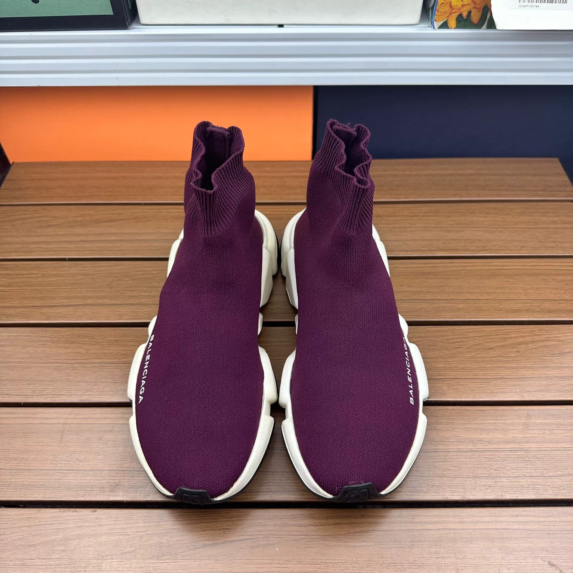 Balenciaga Balenciaga Purple Hitop Sneakers it_38 Women Size US 8 / IT 38 - 4 Thumbnail