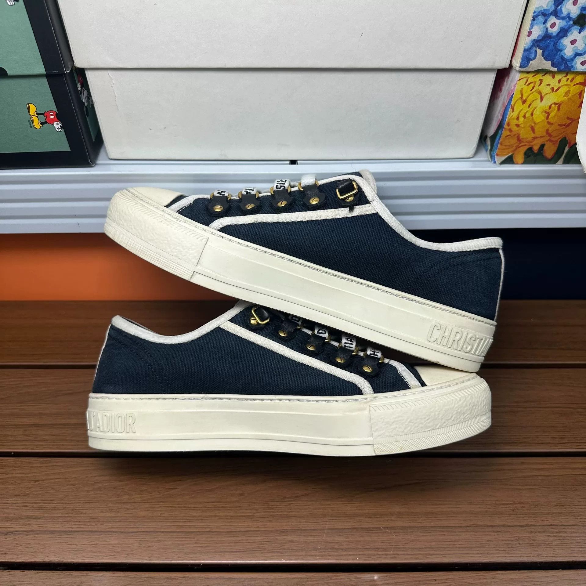 Dior Dior Canvas Blue Lowtop Sneakers it_36-5 Women Size US 6.5 / IT 36.5 - 3 Thumbnail
