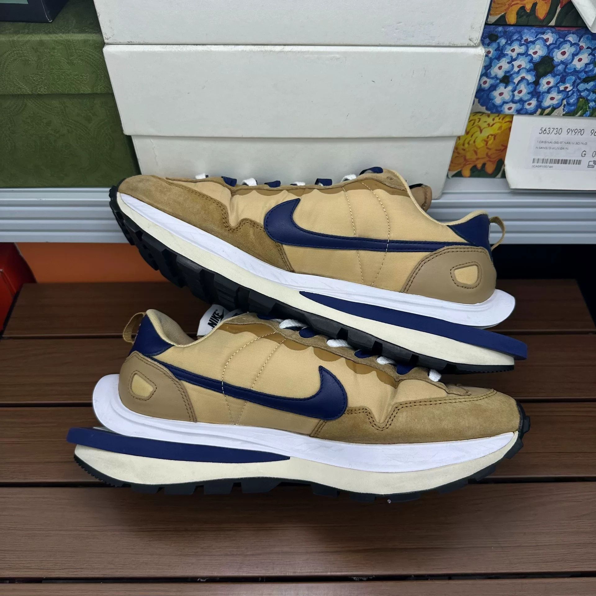 Sacai Sacai Collab Beige Lowtop Sneakers 12 Men Size US 12 / EU 45 - 3 Thumbnail