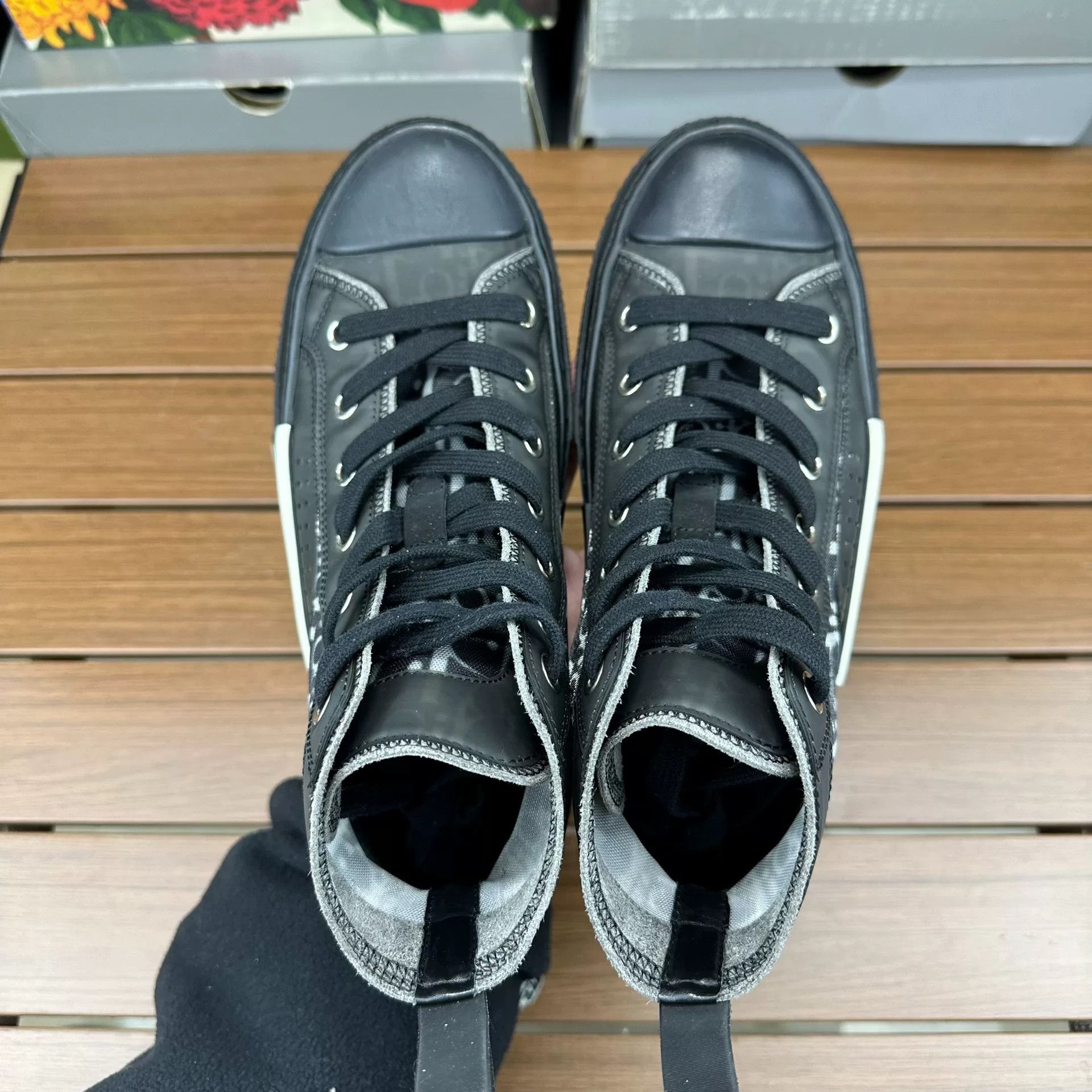 Dior Dior Black Hitop Sneakers it_36 Women Size US 6 / IT 36 - 3 Thumbnail