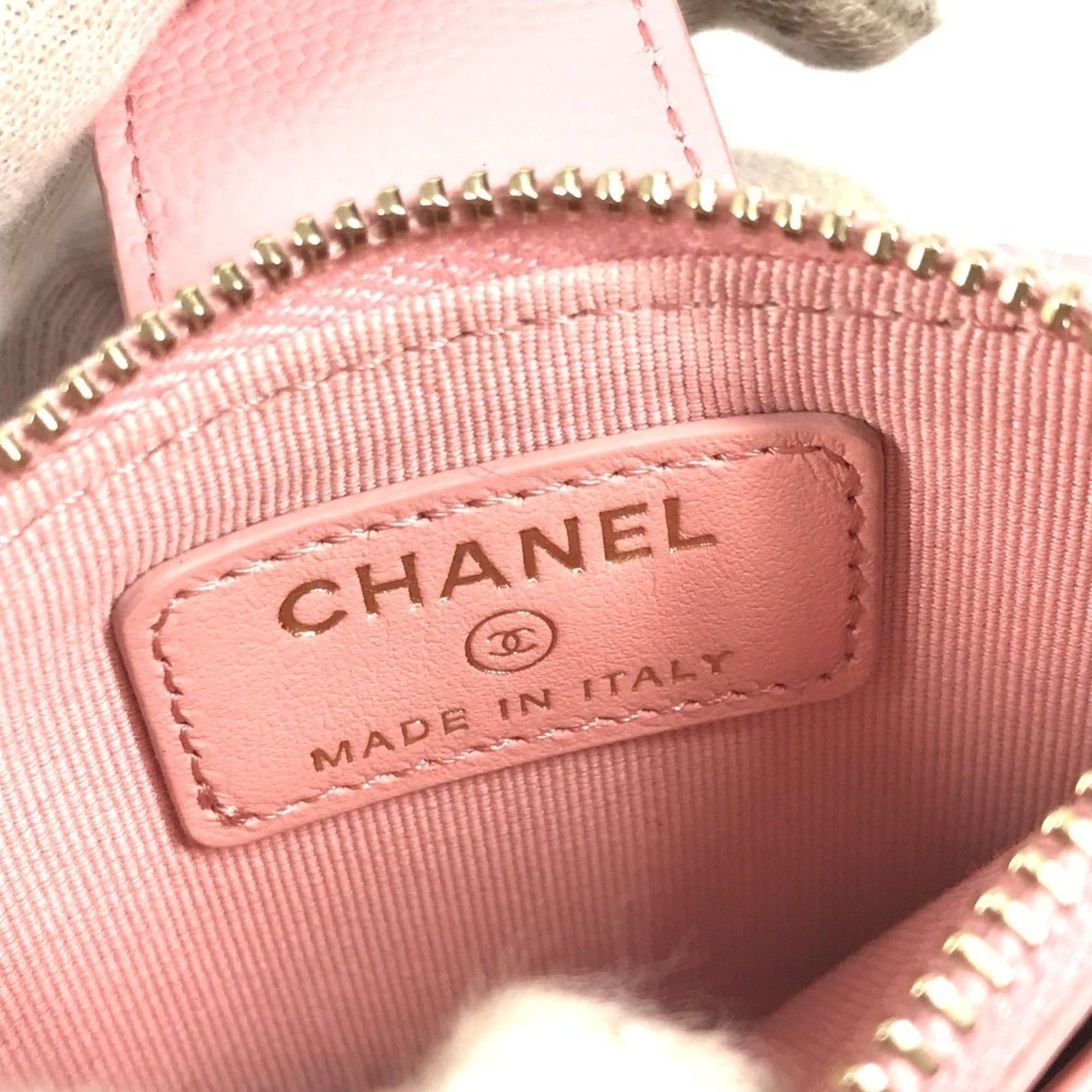 Chanel CHANEL AP1928 CC Coco Mark Logo Quilted Matelassé Double Zip Business Card Holder/Card Case Compact Wallet Holder Pass Coin Purse Wallet/Coin Caviar Leather Men's Women's Pink Size ONE SIZE - 13 Thumbnail