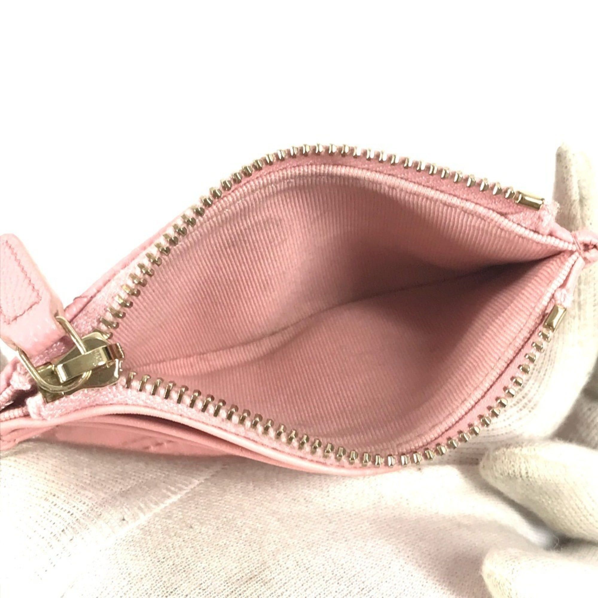 Chanel CHANEL AP1928 CC Coco Mark Logo Quilted Matelassé Double Zip Business Card Holder/Card Case Compact Wallet Holder Pass Coin Purse Wallet/Coin Caviar Leather Men's Women's Pink Size ONE SIZE - 11 Thumbnail