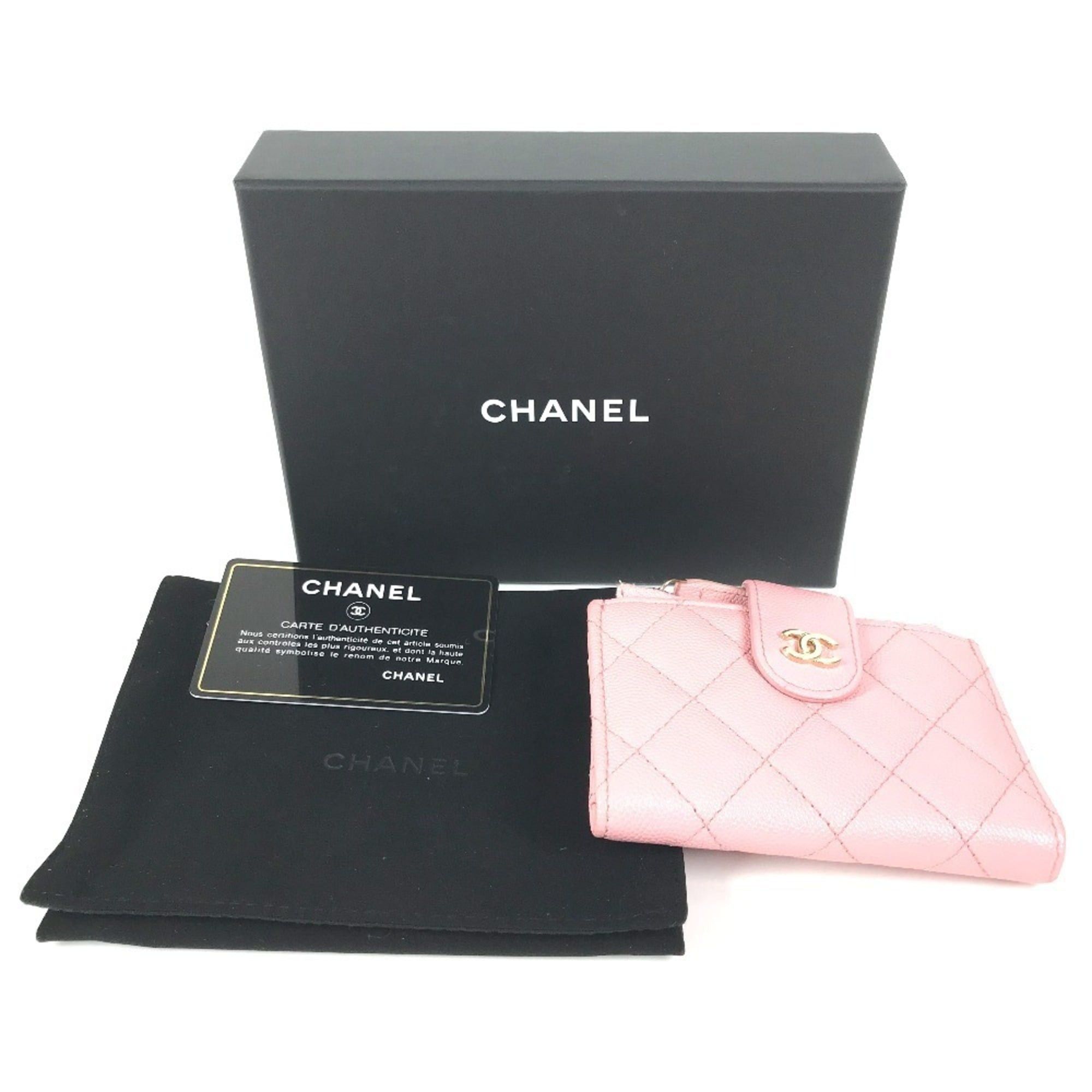 Chanel CHANEL AP1928 CC Coco Mark Logo Quilted Matelassé Double Zip Business Card Holder/Card Case Compact Wallet Holder Pass Coin Purse Wallet/Coin Caviar Leather Men's Women's Pink Size ONE SIZE - 14 Thumbnail