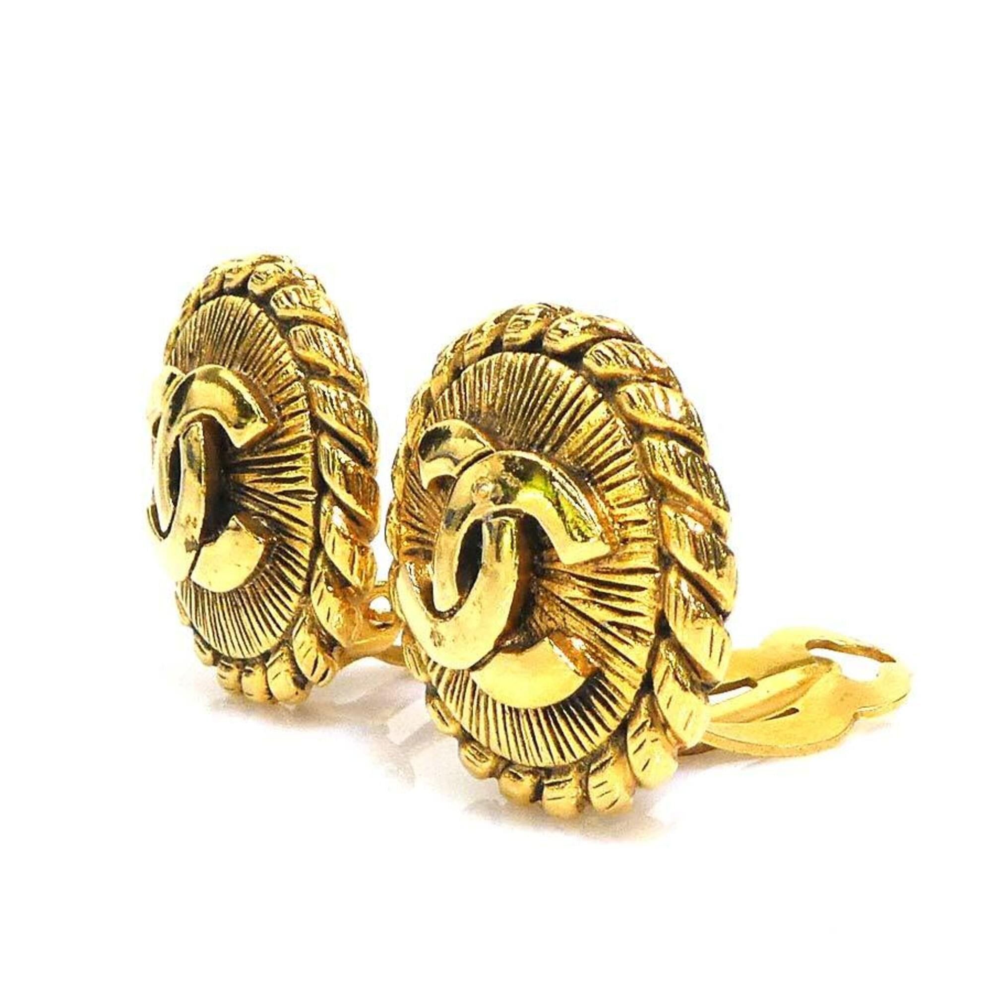Chanel Chanel earrings, Coco Mark design, metal, gold, women's, e61751i Size ONE SIZE - 3 Thumbnail