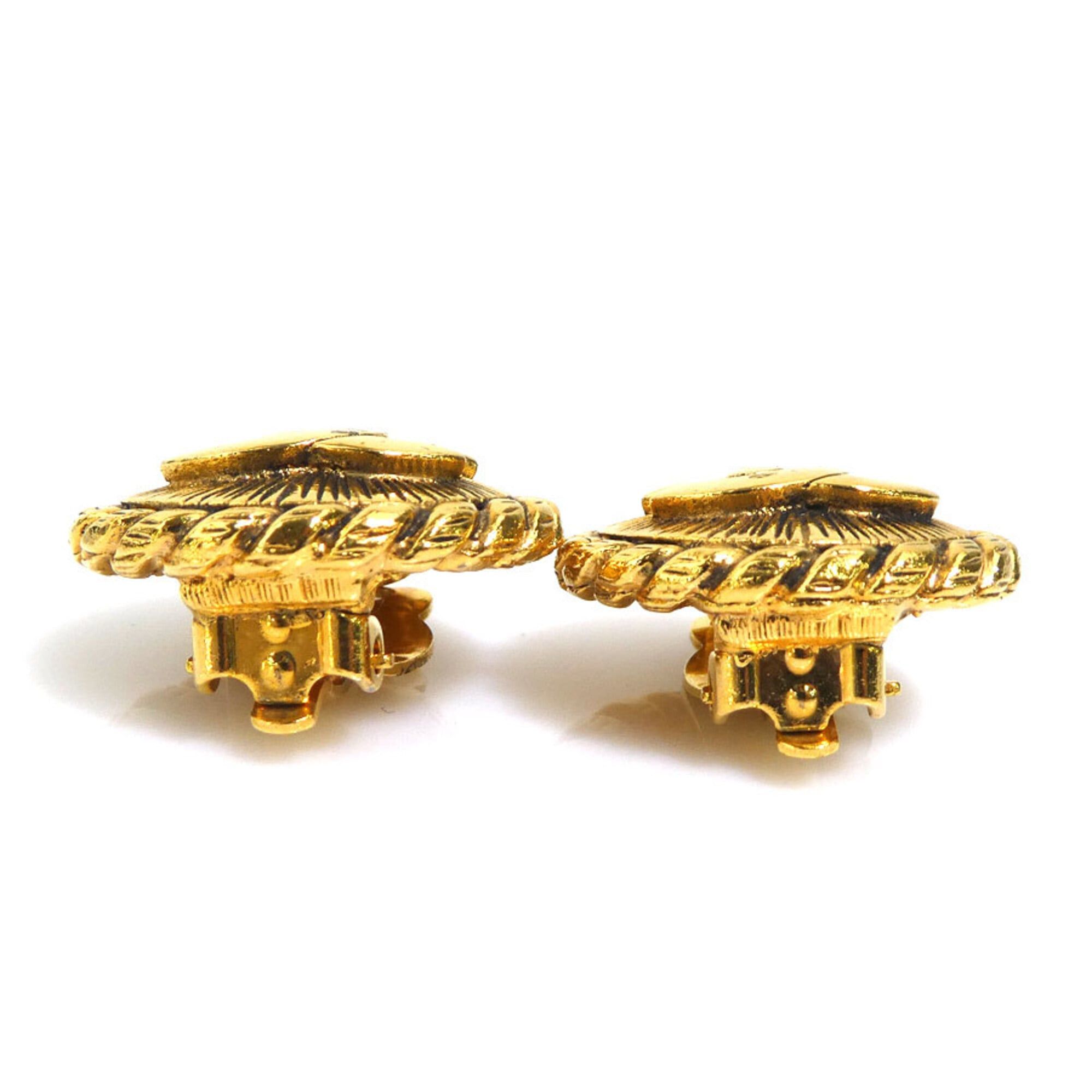 Chanel Chanel earrings, Coco Mark design, metal, gold, women's, e61751i Size ONE SIZE - 4 Thumbnail