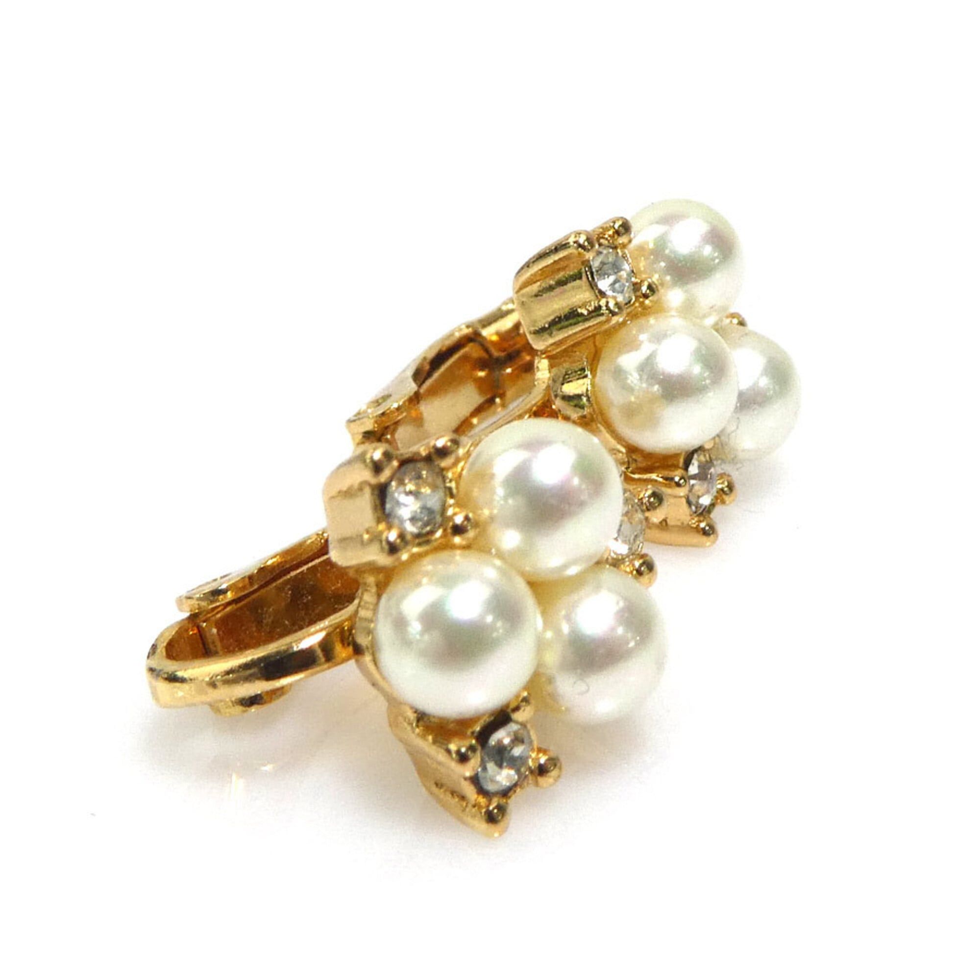 Dior Christian Dior Earrings, Metal, Gold, White, Women's, 56687a Size ONE SIZE - 5 Thumbnail