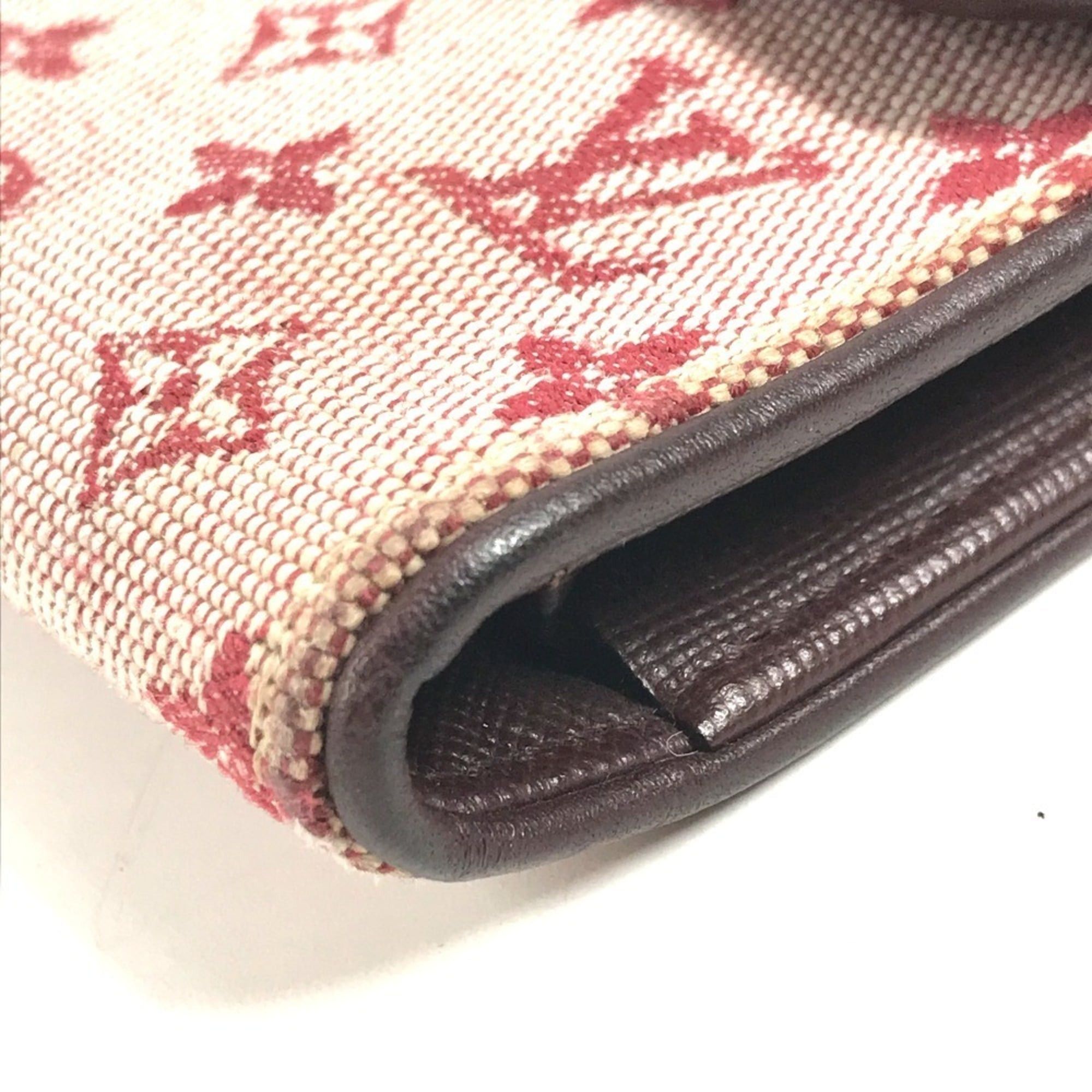 Louis Vuitton LOUIS VUITTON M92244 Monogram Mini Portefeuille Tresor International Long Wallet Flap Canvas Men's Women's Cherry Red Size ONE SIZE - 6 Thumbnail