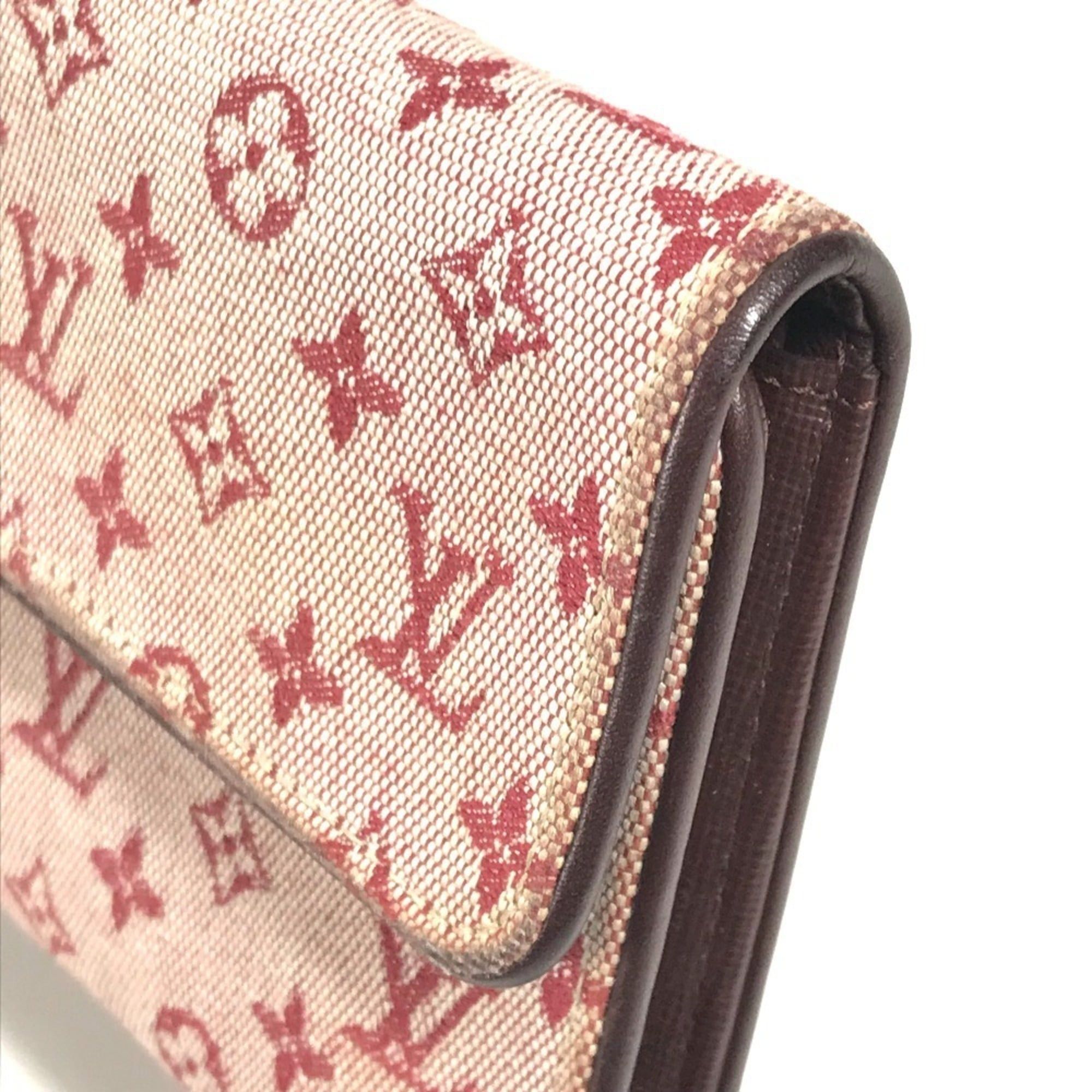 Louis Vuitton LOUIS VUITTON M92244 Monogram Mini Portefeuille Tresor International Long Wallet Flap Canvas Men's Women's Cherry Red Size ONE SIZE - 9 Thumbnail