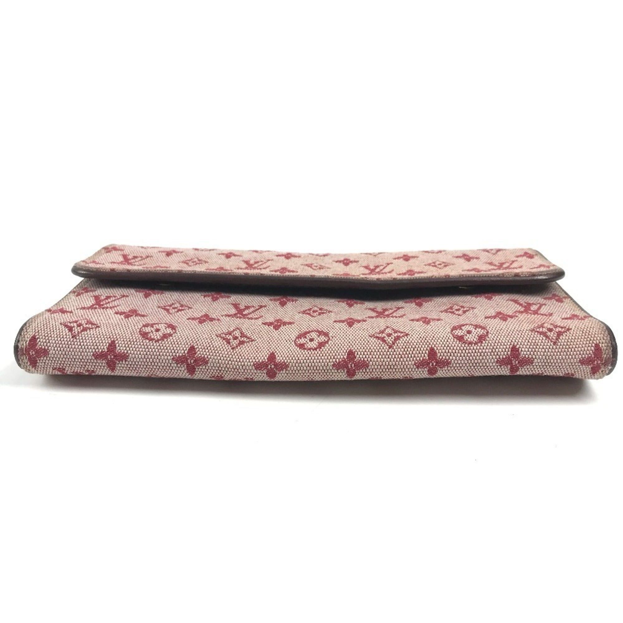 Louis Vuitton LOUIS VUITTON M92244 Monogram Mini Portefeuille Tresor International Long Wallet Flap Canvas Men's Women's Cherry Red Size ONE SIZE - 5 Thumbnail