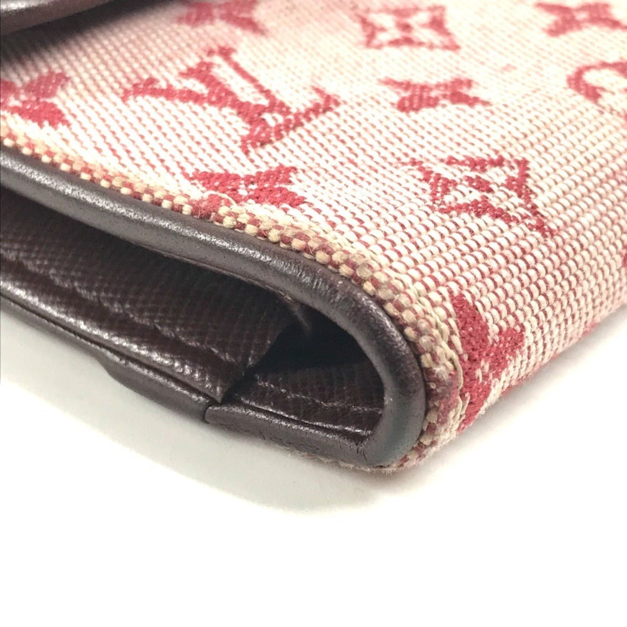 Louis Vuitton LOUIS VUITTON M92244 Monogram Mini Portefeuille Tresor International Long Wallet Flap Canvas Men's Women's Cherry Red Size ONE SIZE - 7 Thumbnail