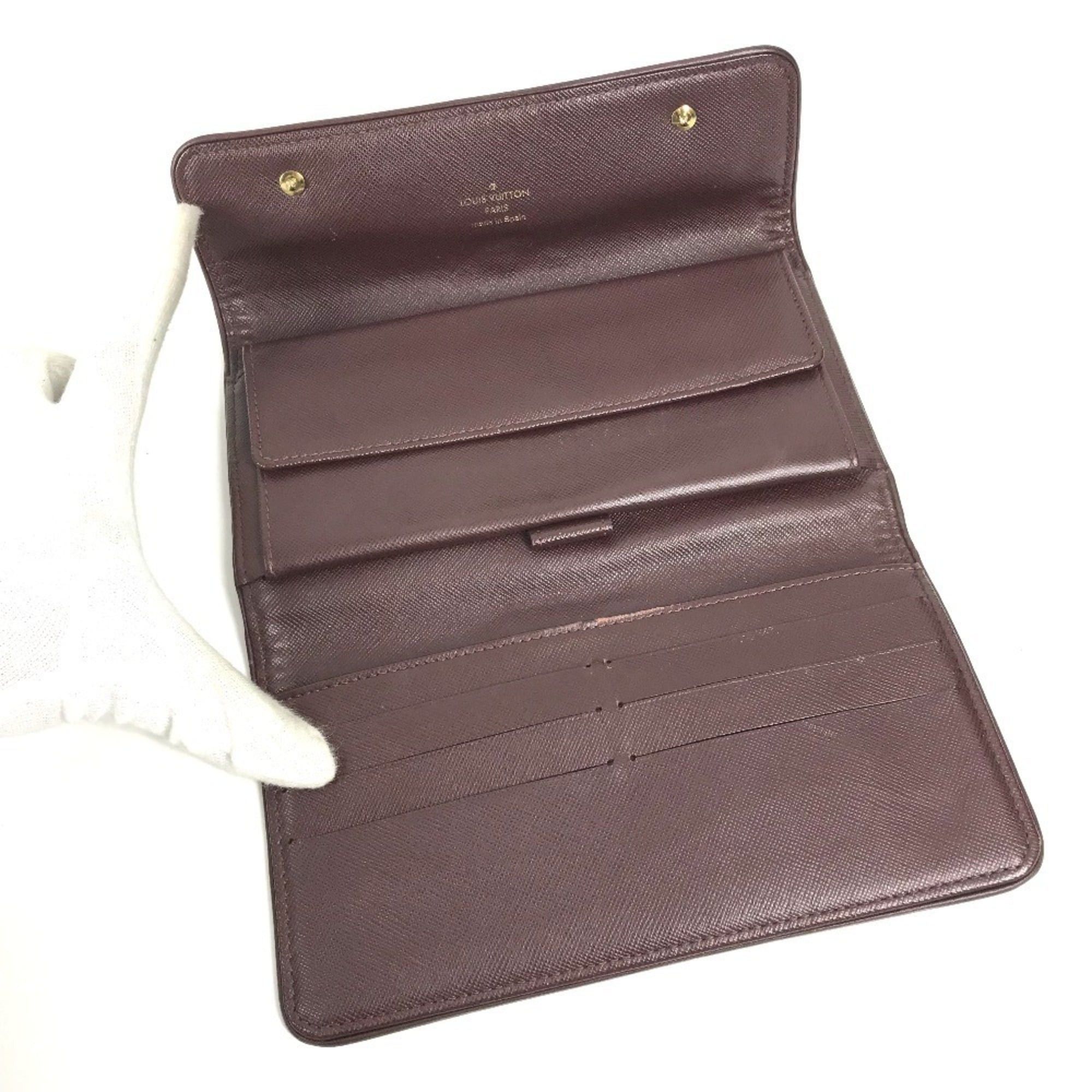 Louis Vuitton LOUIS VUITTON M92244 Monogram Mini Portefeuille Tresor International Long Wallet Flap Canvas Men's Women's Cherry Red Size ONE SIZE - 10 Thumbnail