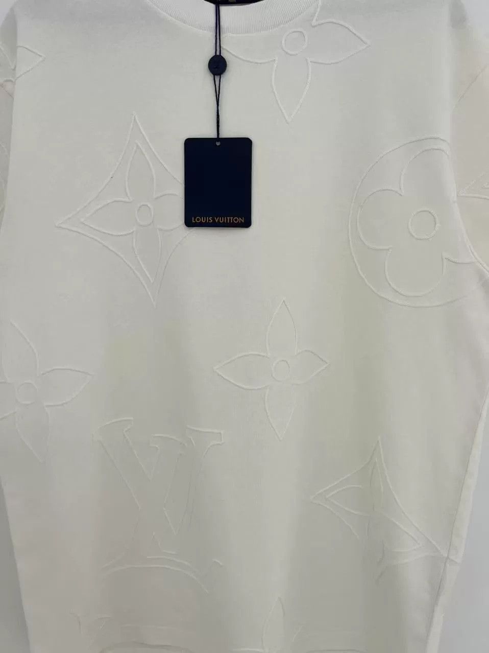Louis Vuitton Louis Vuitton Off-White Embroidered Logo Tee Size US XXL / EU 58 / 5 - 2 Thumbnail