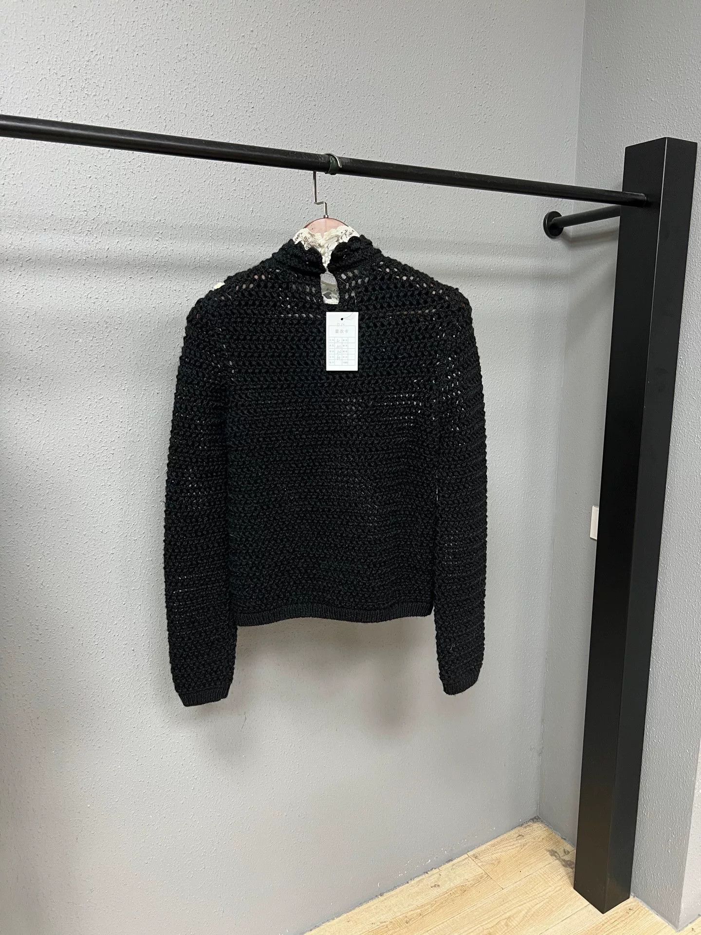 Saint Laurent Paris SLP Lace Trim Knit Sweater Size L / US 10 / IT 46 - 2 Thumbnail
