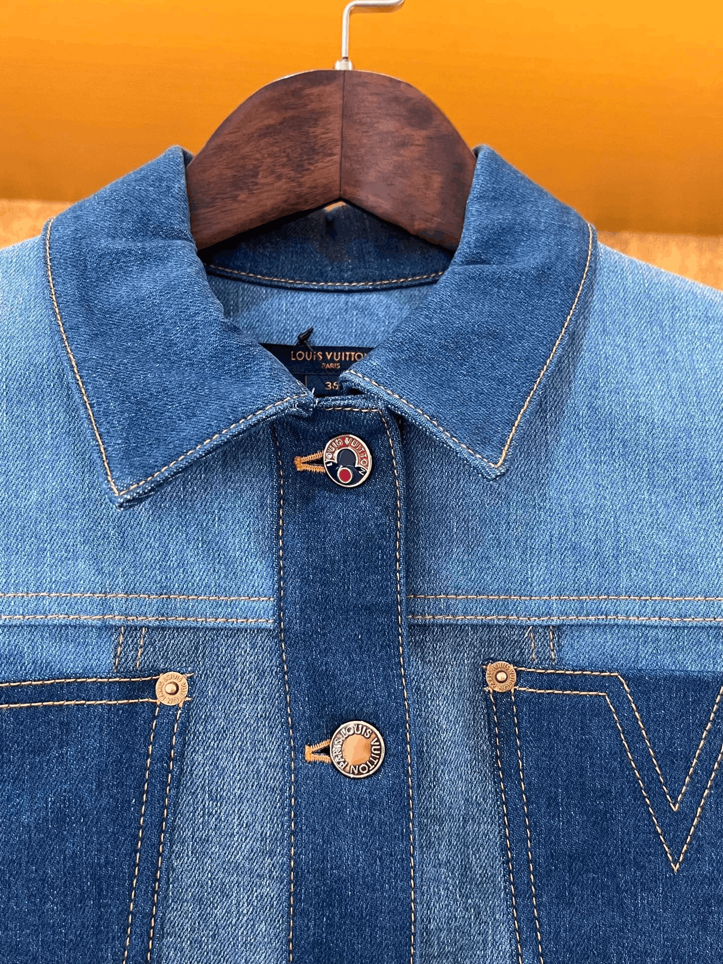 Louis Vuitton LV Color-Block Denim Jacket Size XS / US 0-2 / IT 36-38 - 3 Thumbnail