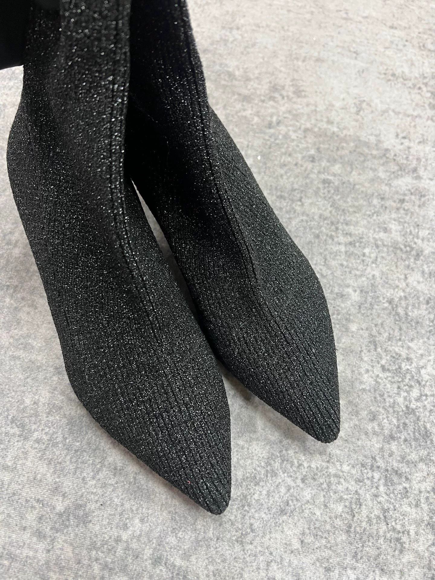 Miu Miu Miumiu Glitter Sock Boots Size US 4.5 / IT 34.5 - 3 Thumbnail