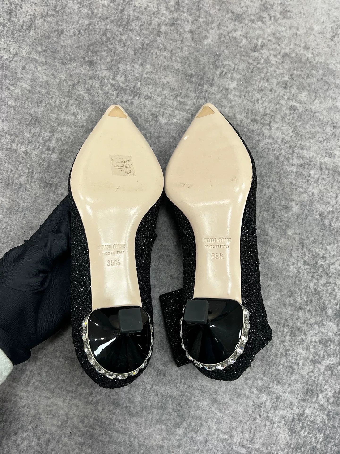 Miu Miu Miumiu Glitter Sock Boots Size US 4.5 / IT 34.5 - 8 Thumbnail