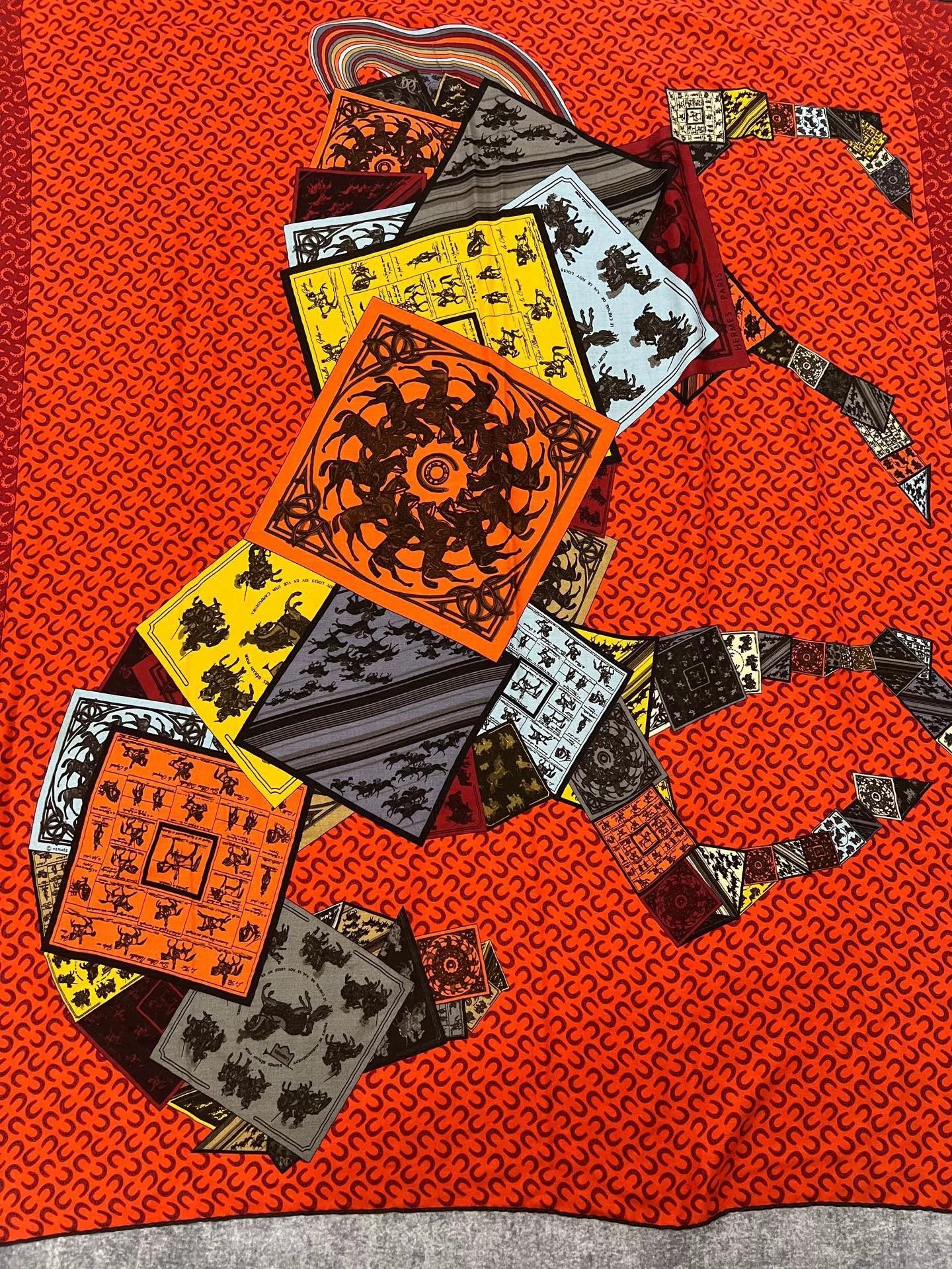 Hermes Hermes Poker Horse Silk Scarf Size ONE SIZE - 2 Thumbnail