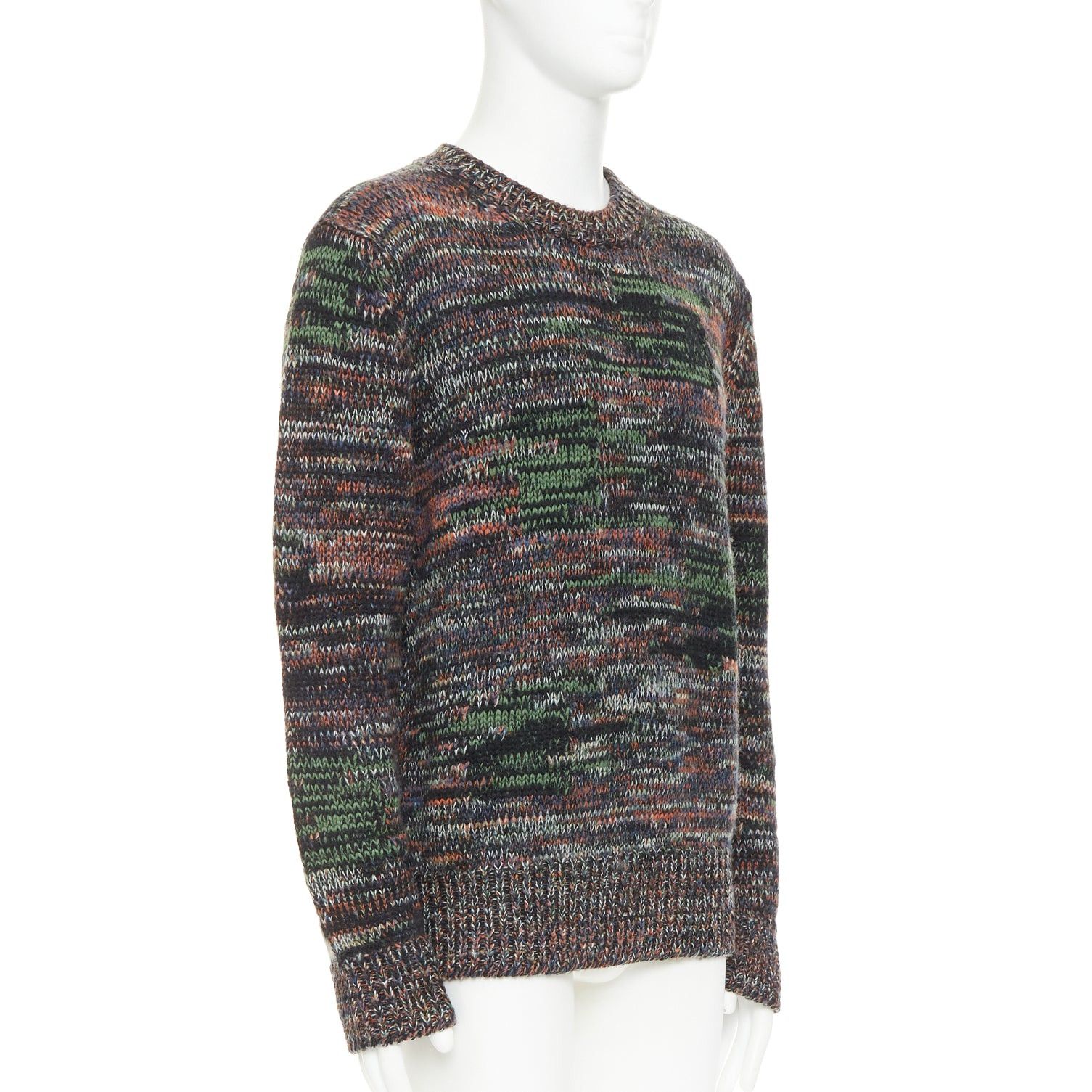 Bottega Veneta BOTTEGA VENETA speckle grunge beat 100% wool melange knit pullover sweater IT52 XL Size US XL / EU 56 / 4 - 3 Thumbnail