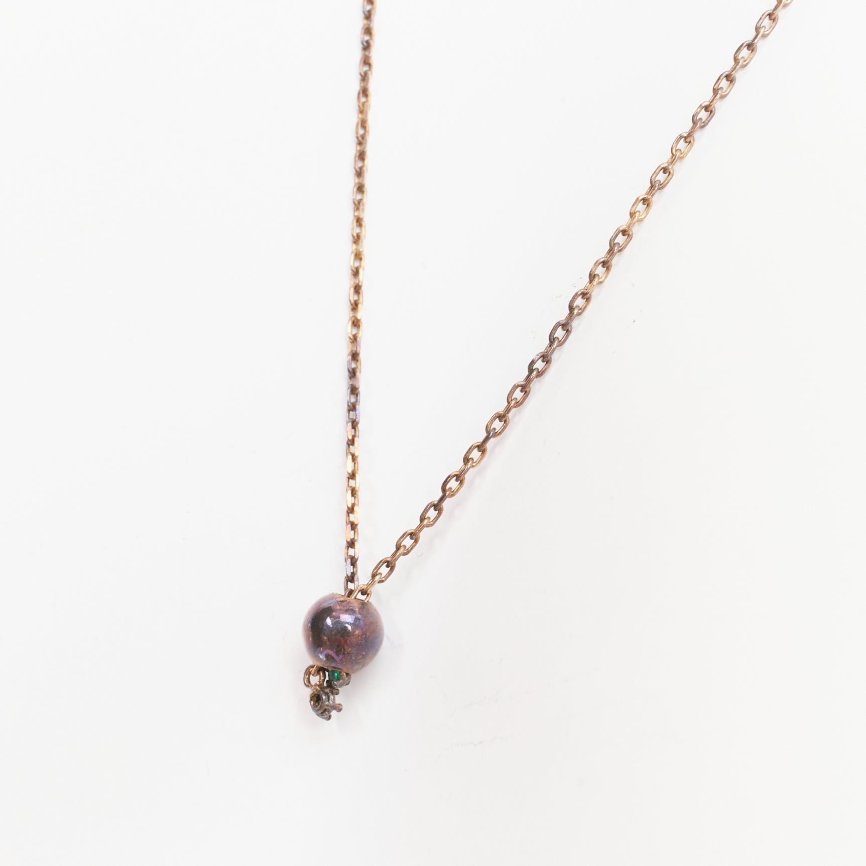 Bottega Veneta BOTTEGA VENETA Daniel Lee copper tone green crystal stone station pendant princess necklace Size ONE SIZE - 7 Thumbnail