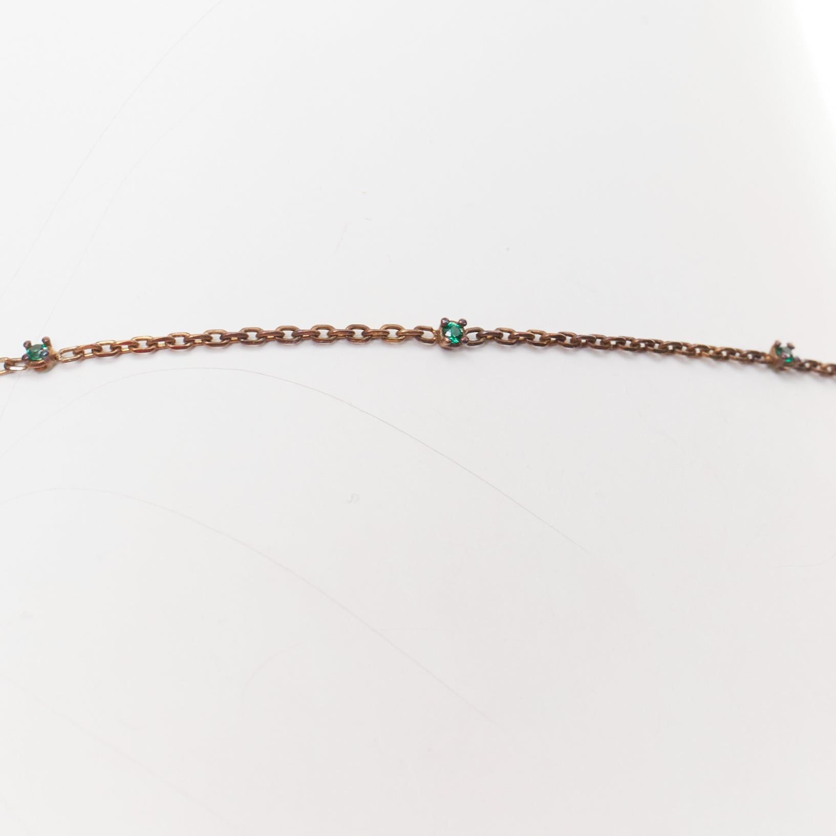Bottega Veneta BOTTEGA VENETA Daniel Lee copper tone green crystal stone station pendant princess necklace Size ONE SIZE - 2 Thumbnail