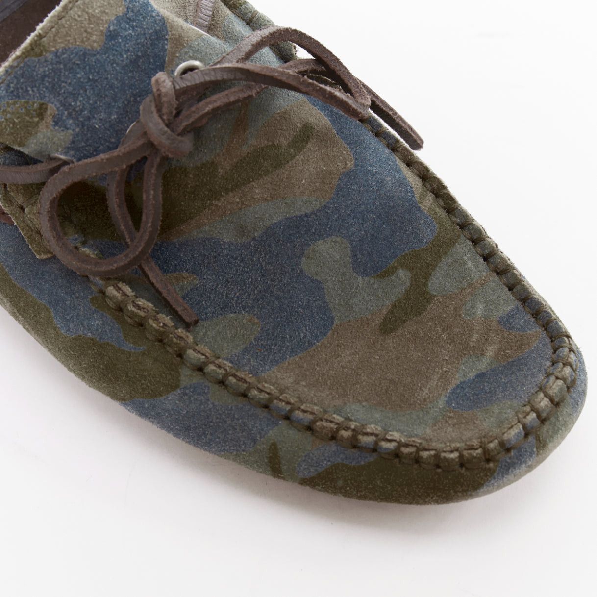 Dolce & Gabbana DOLCE GABBANA green brown camouflage suede driving loaers shoes EU39 Size US 6 / EU 39 - 7 Thumbnail