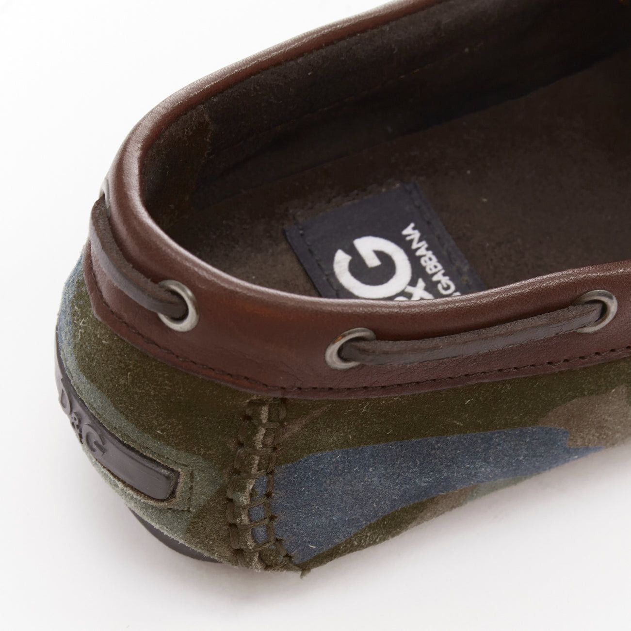 Dolce & Gabbana DOLCE GABBANA green brown camouflage suede driving loaers shoes EU39 Size US 6 / EU 39 - 8 Thumbnail