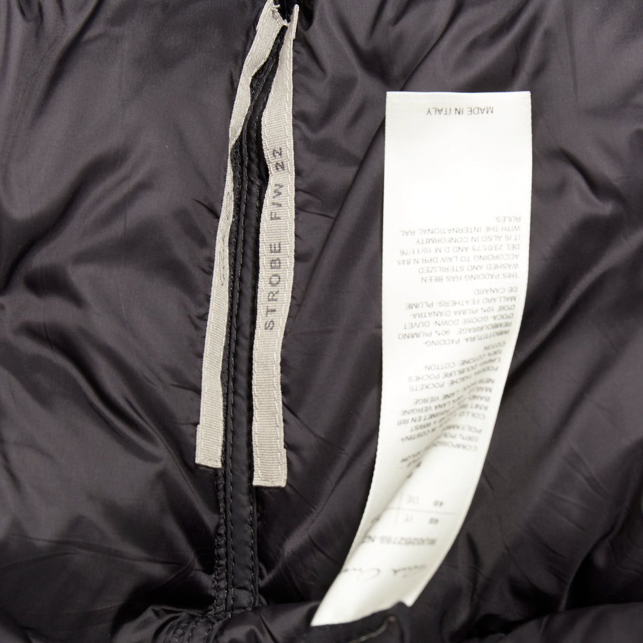 Rick Owens RICK OWENS 2022 Strobe black goose down oversized cocoon boxy puffer bomber IT48 M Size US M / EU 48-50 / 2 - 9 Thumbnail