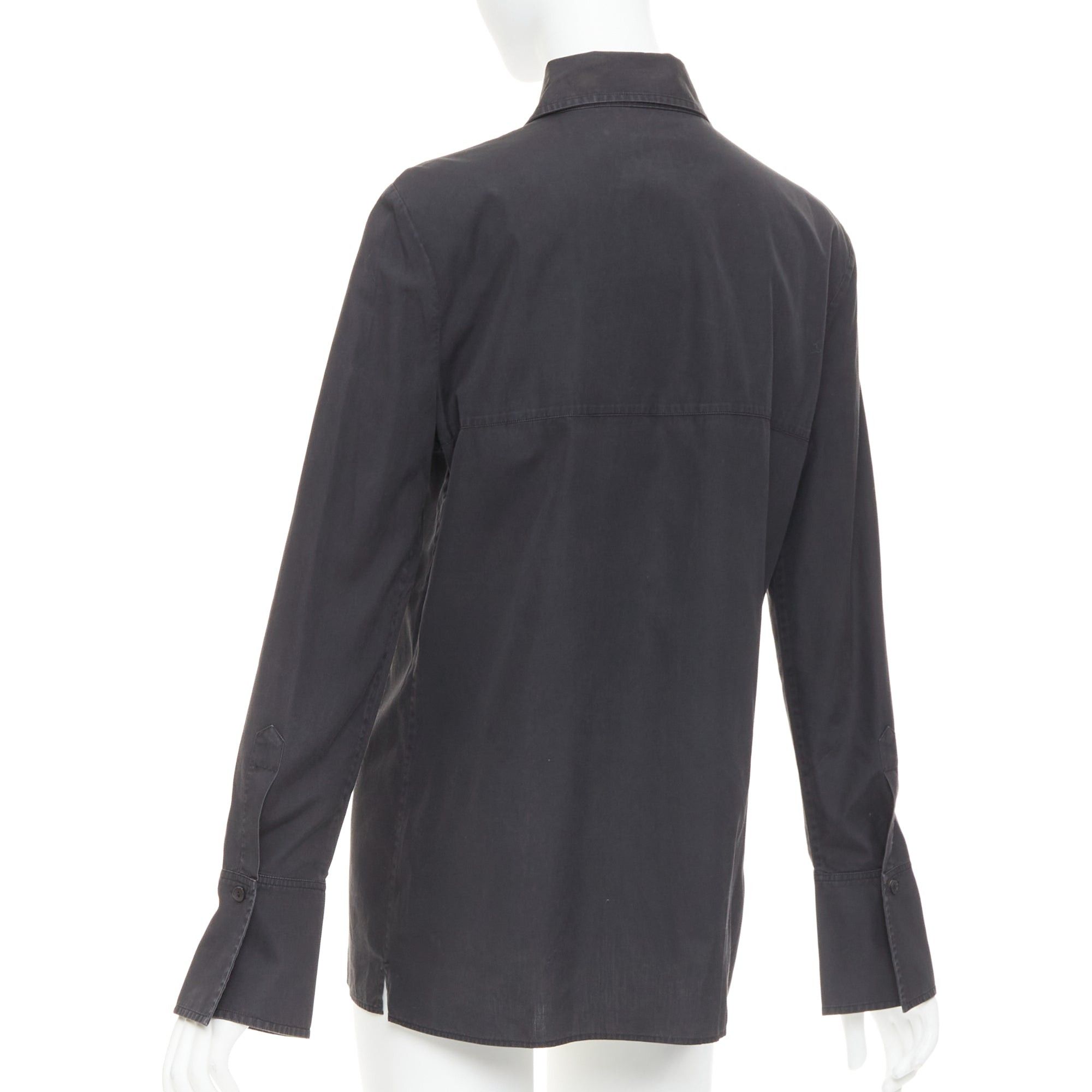 Gucci GUCCI Tom Ford charcoal grey cotton bust seam western style shirt IT42 XL Size M / US 6-8 / IT 42-44 - 6 Thumbnail