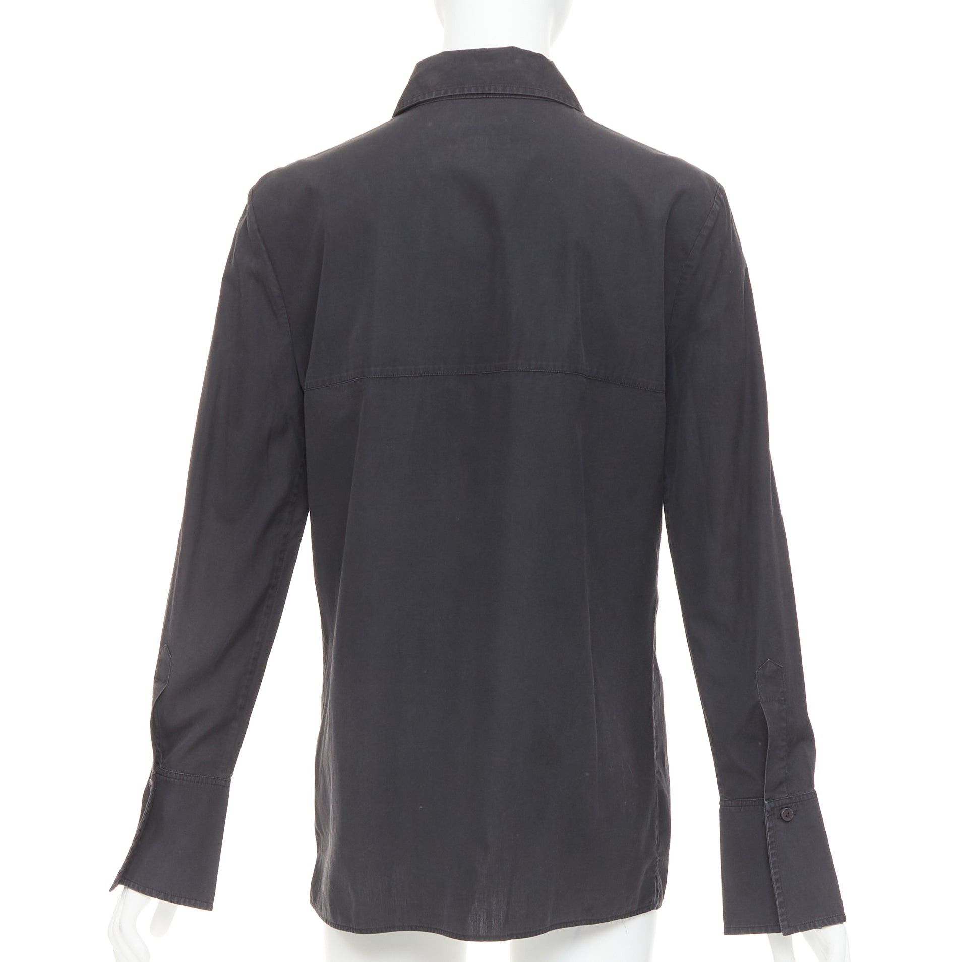 Gucci GUCCI Tom Ford charcoal grey cotton bust seam western style shirt IT42 XL Size M / US 6-8 / IT 42-44 - 5 Thumbnail
