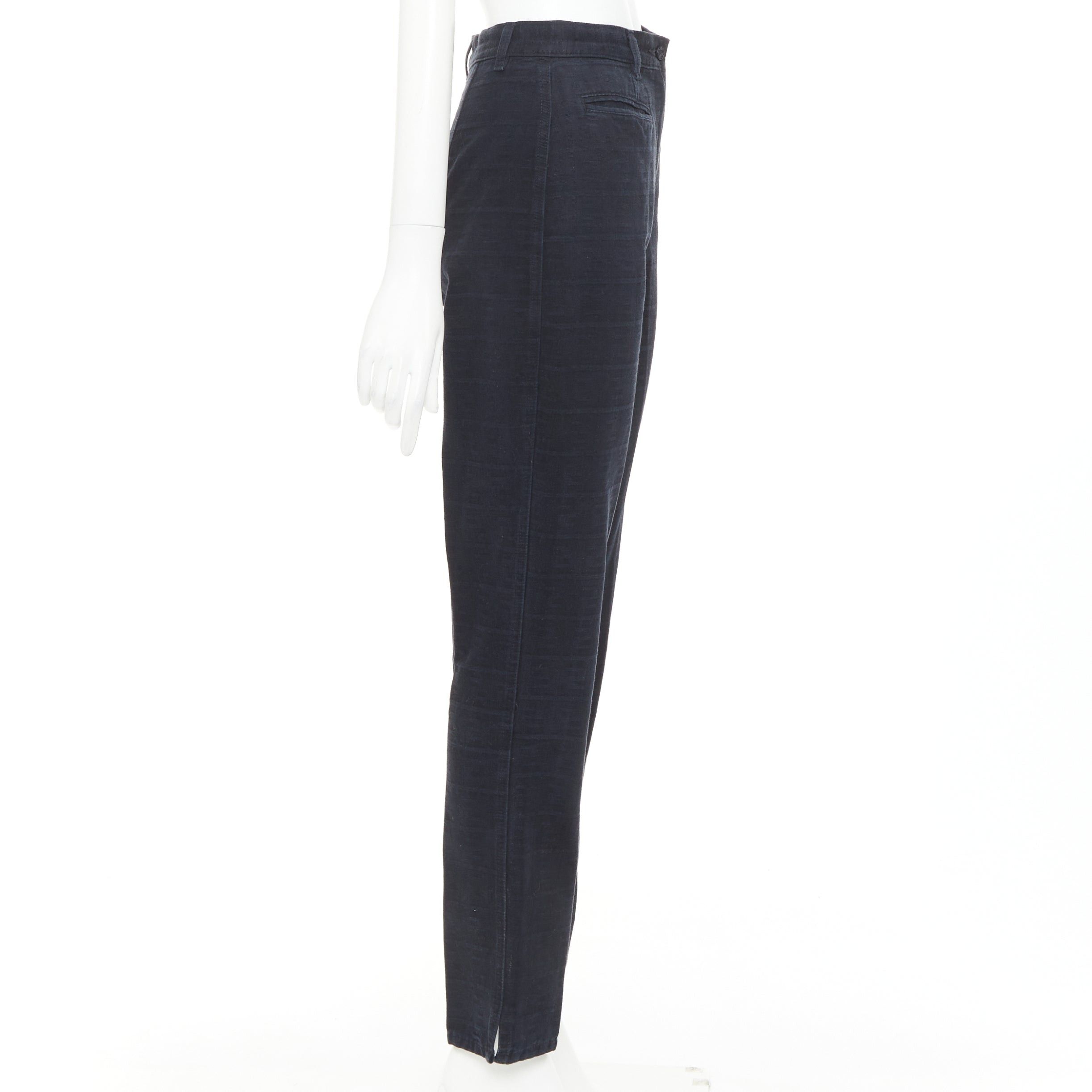 Fendi FENDI JEANS Vintage black FF Zucca cotton jacquard high waisted crop pants Size 24" / US 00 / IT 34 - 4 Thumbnail