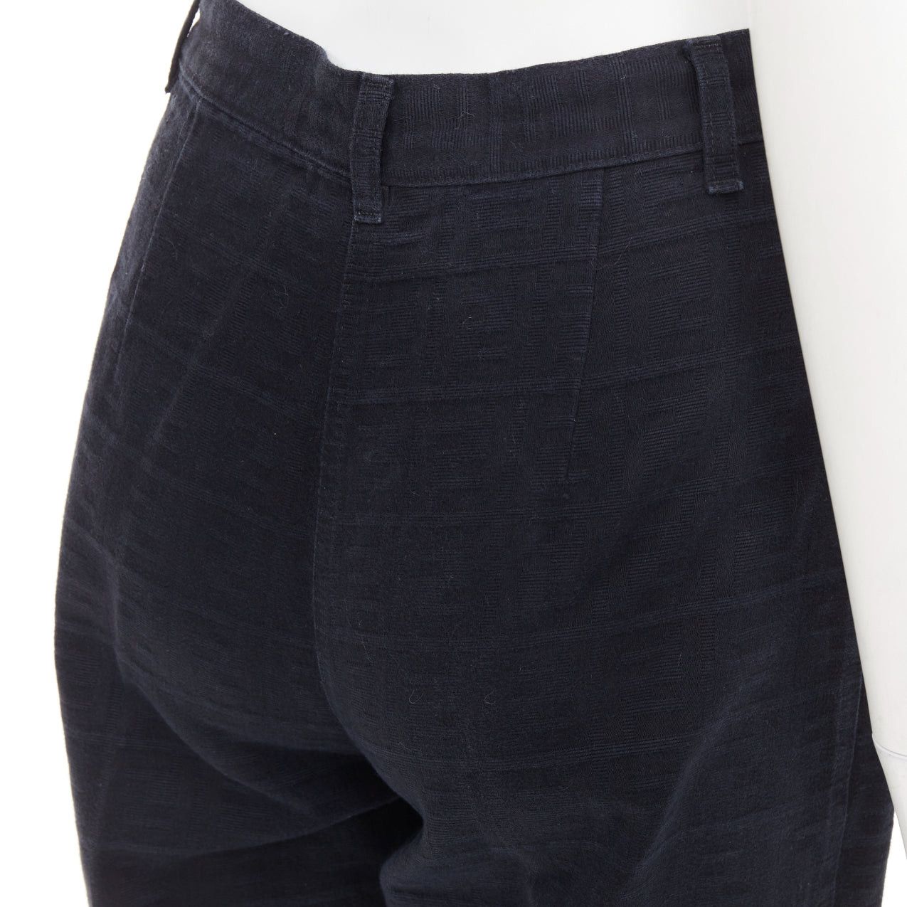 Fendi FENDI JEANS Vintage black FF Zucca cotton jacquard high waisted crop pants Size 24" / US 00 / IT 34 - 7 Thumbnail