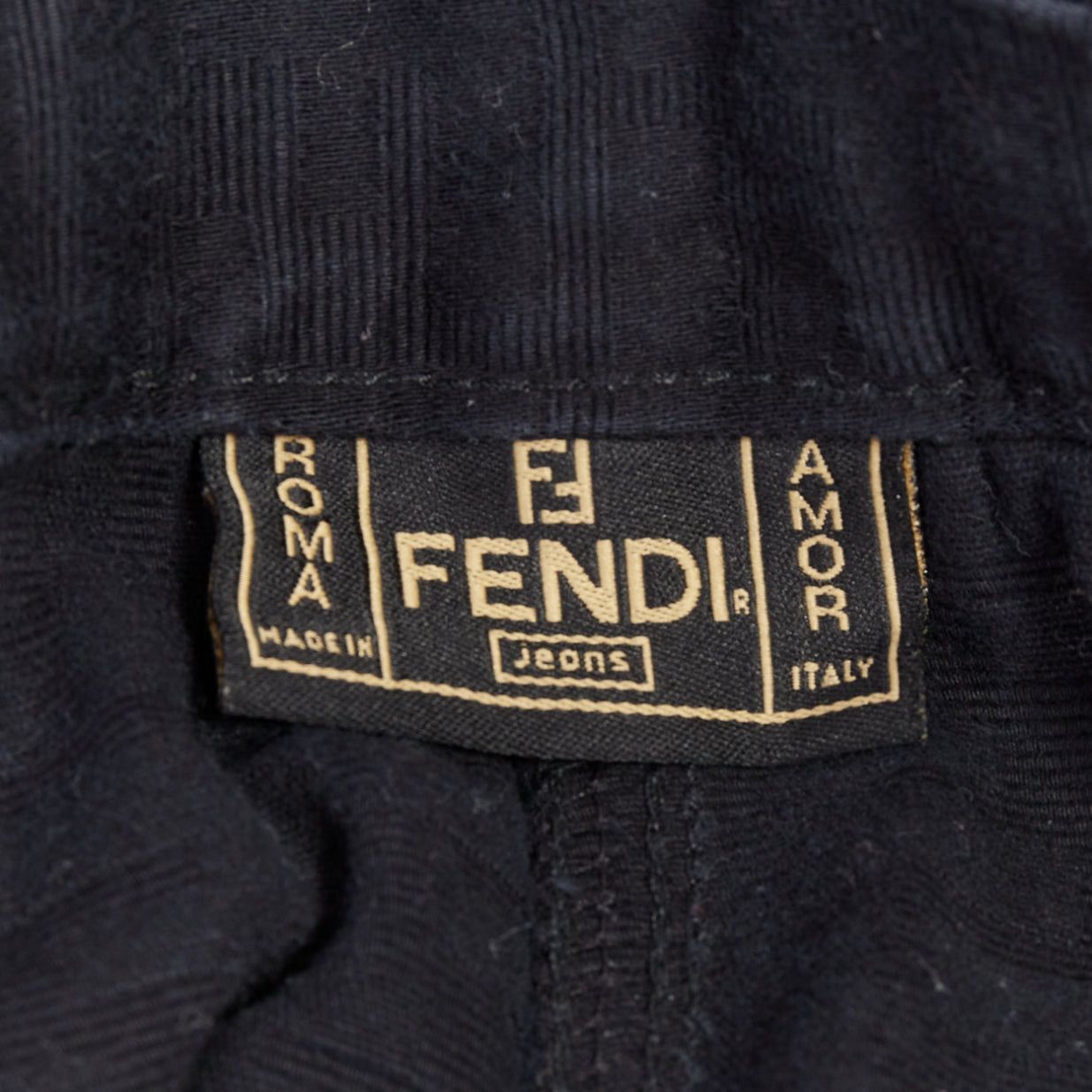 Fendi FENDI JEANS Vintage black FF Zucca cotton jacquard high waisted crop pants Size 24" / US 00 / IT 34 - 8 Thumbnail