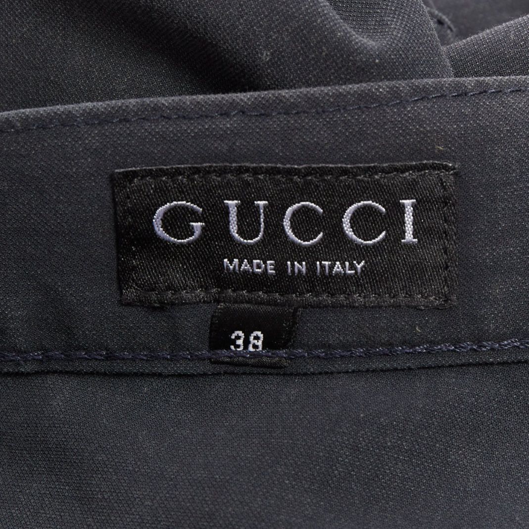 Gucci GUCCI black washed logo tab pocketed mid waist straight leg pants IT38 XS Size 26" / US 2 / IT 38 - 8 Thumbnail