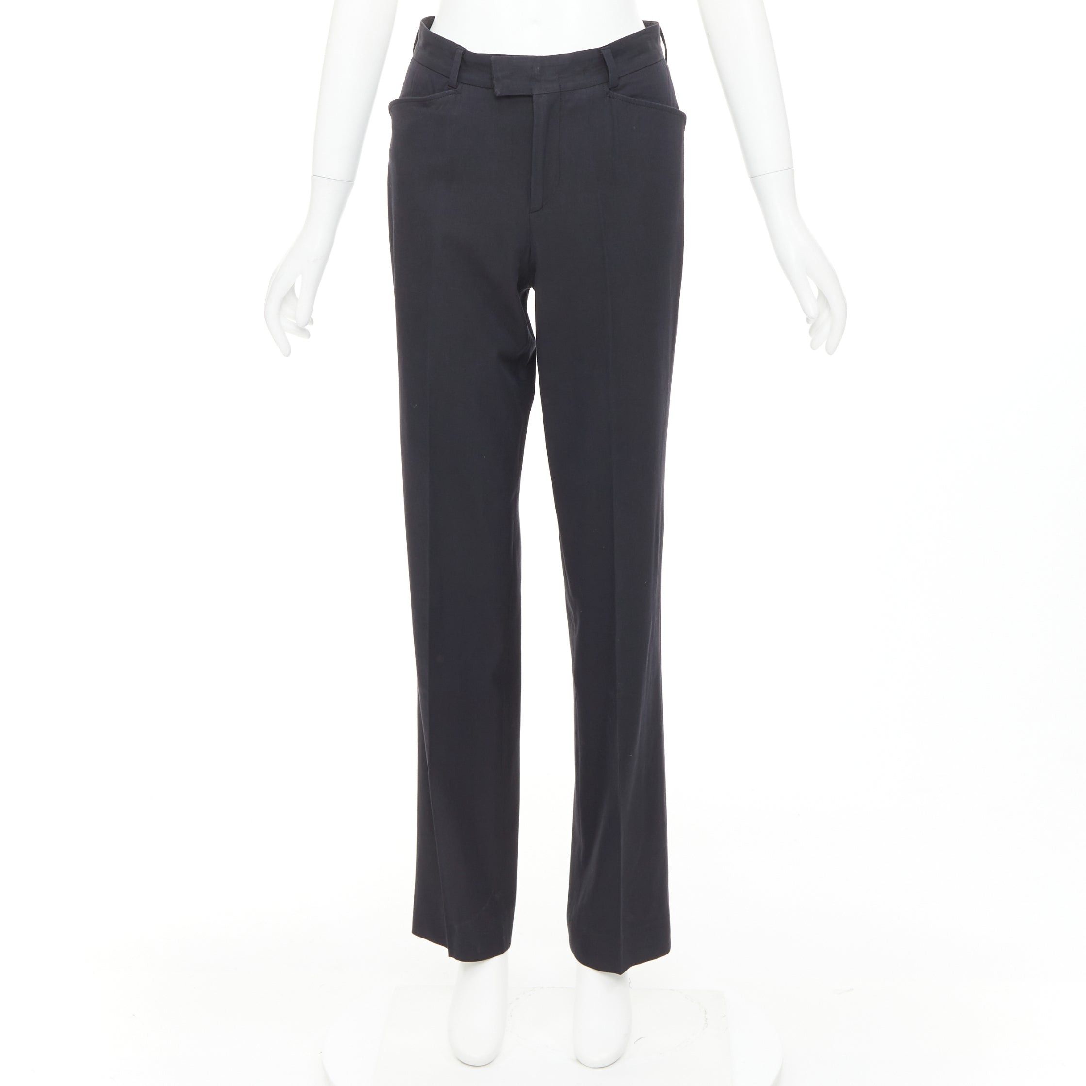 Gucci GUCCI Tom Ford charcoal grey curved pocket nylon blend straight leg trousers IT38 XS Size 26" / US 2 / IT 38 - 9 Thumbnail