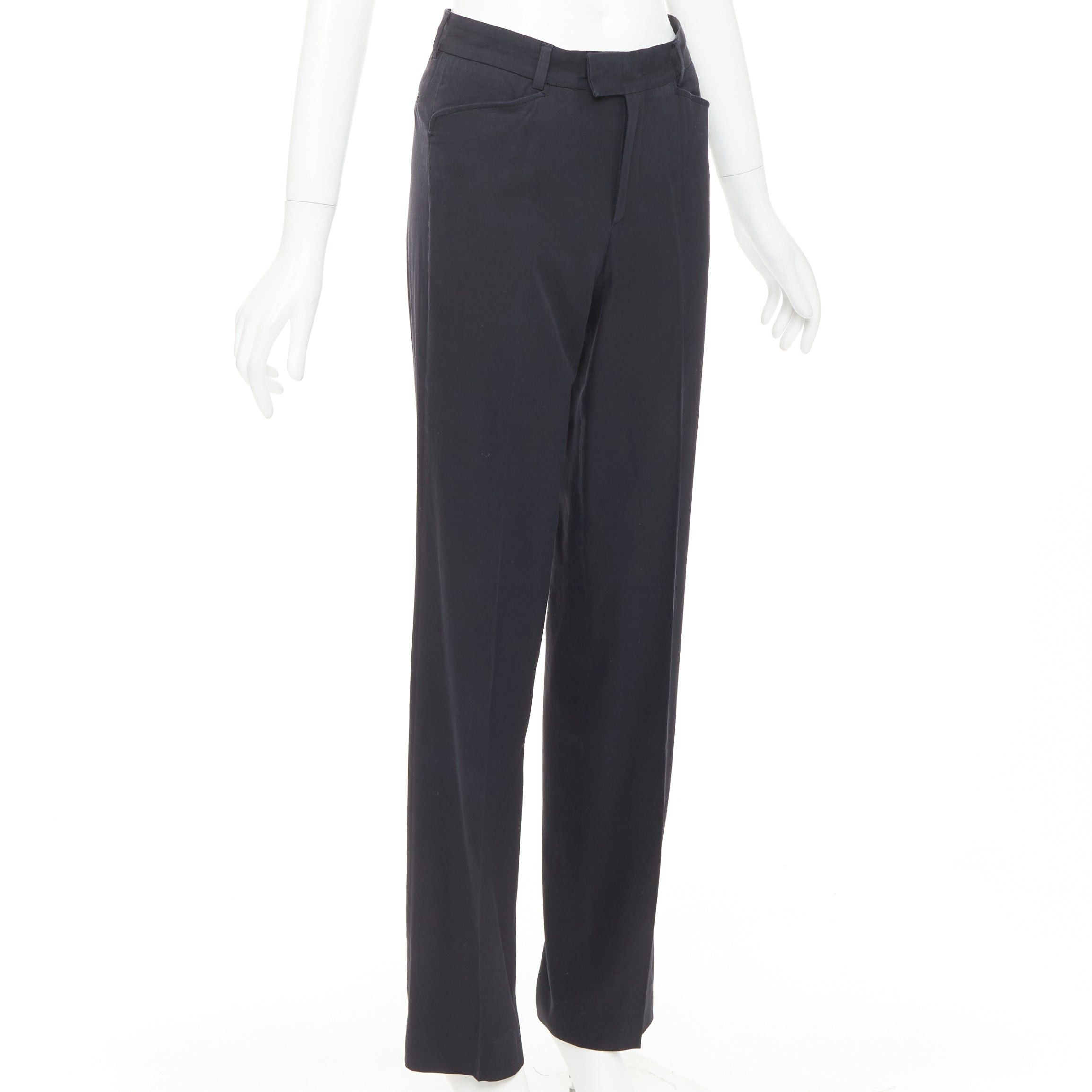 Gucci GUCCI Tom Ford charcoal grey curved pocket nylon blend straight leg trousers IT38 XS Size 26" / US 2 / IT 38 - 3 Thumbnail
