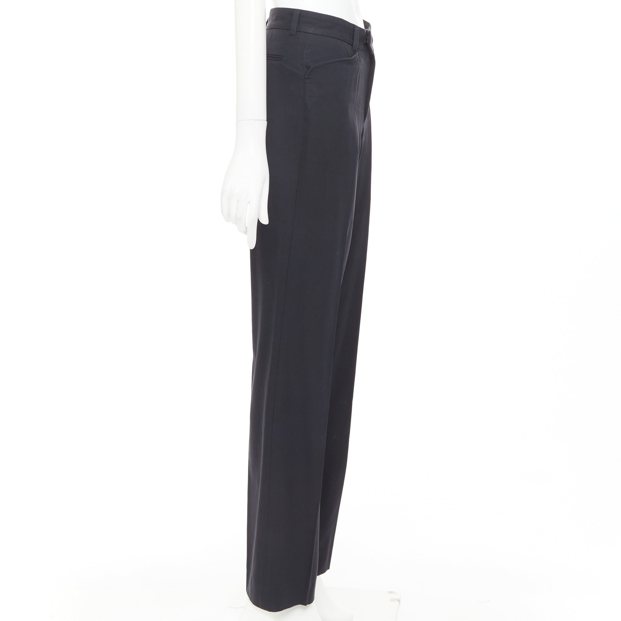 Gucci GUCCI Tom Ford charcoal grey curved pocket nylon blend straight leg trousers IT38 XS Size 26" / US 2 / IT 38 - 4 Thumbnail