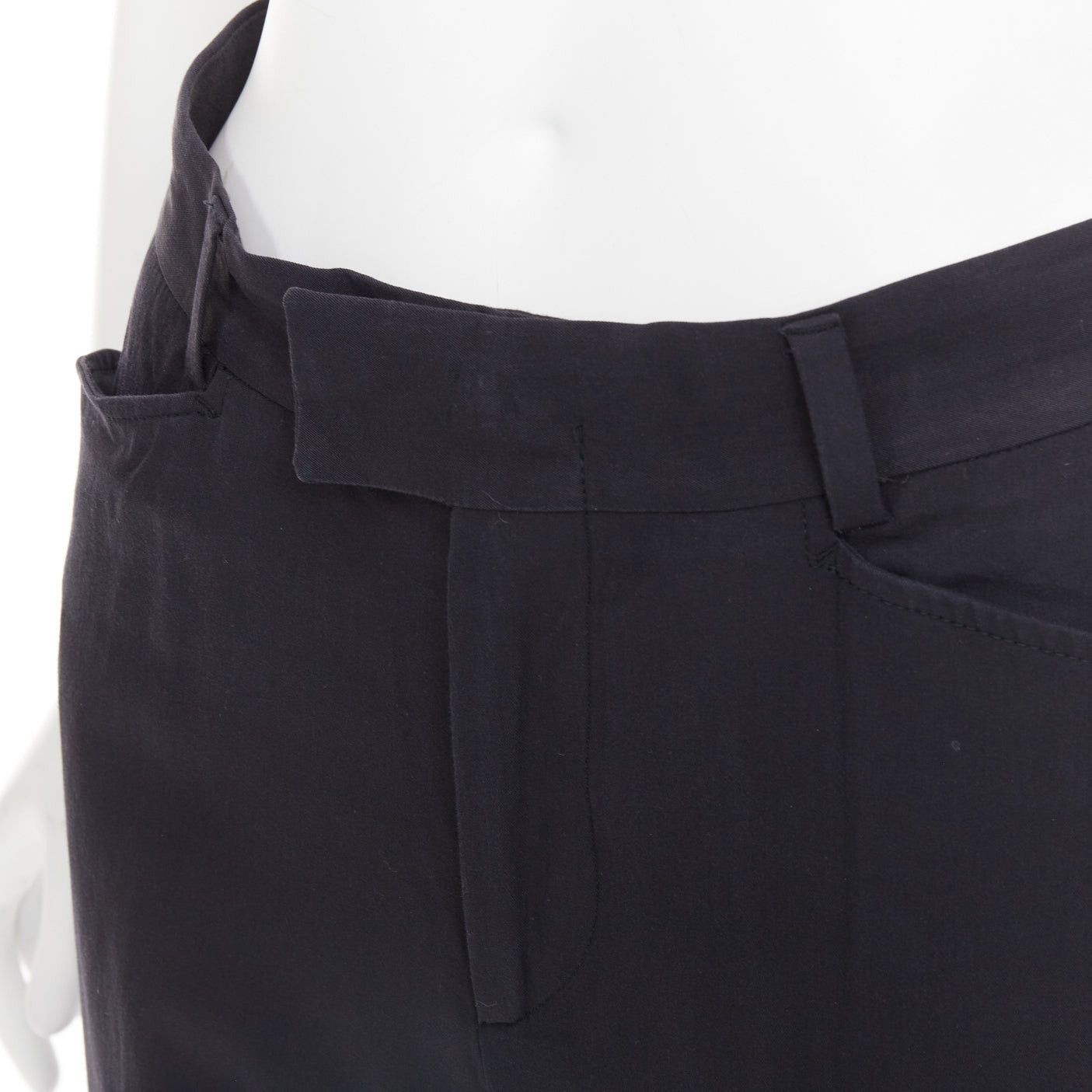 Gucci GUCCI Tom Ford charcoal grey curved pocket nylon blend straight leg trousers IT38 XS Size 26" / US 2 / IT 38 - 2 Thumbnail