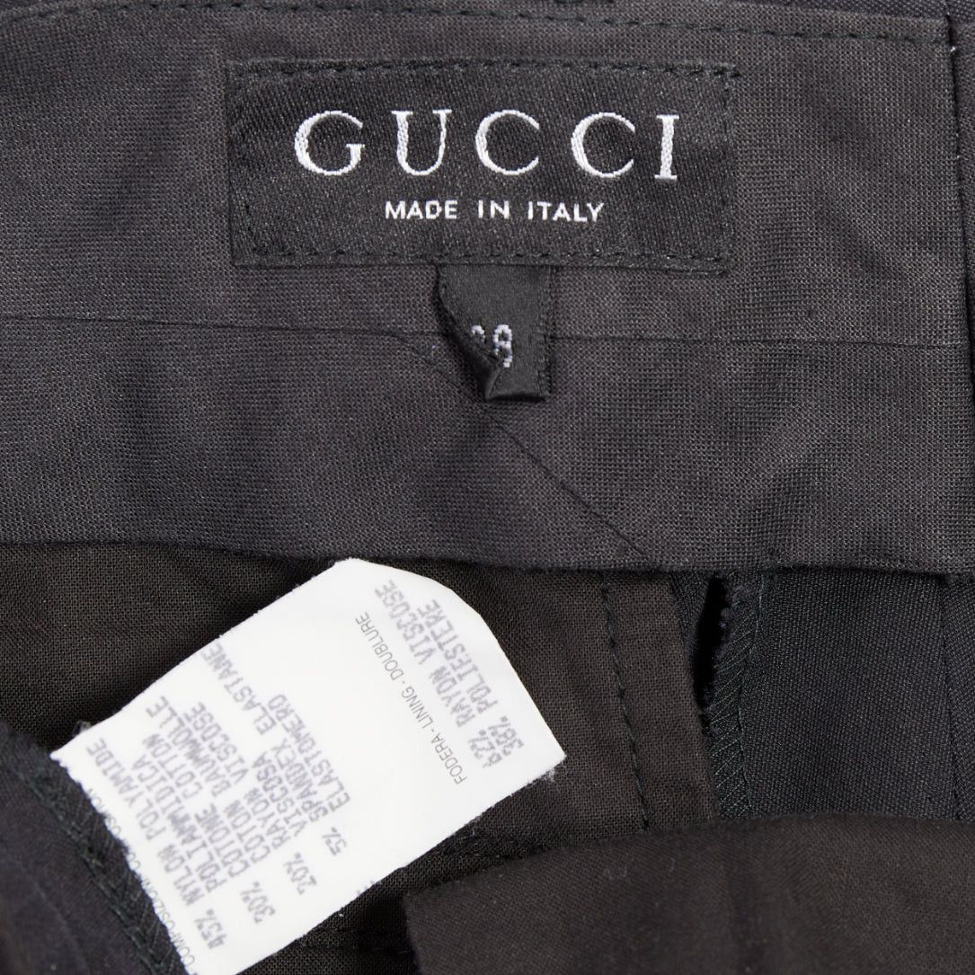 Gucci GUCCI Tom Ford charcoal grey curved pocket nylon blend straight leg trousers IT38 XS Size 26" / US 2 / IT 38 - 8 Thumbnail