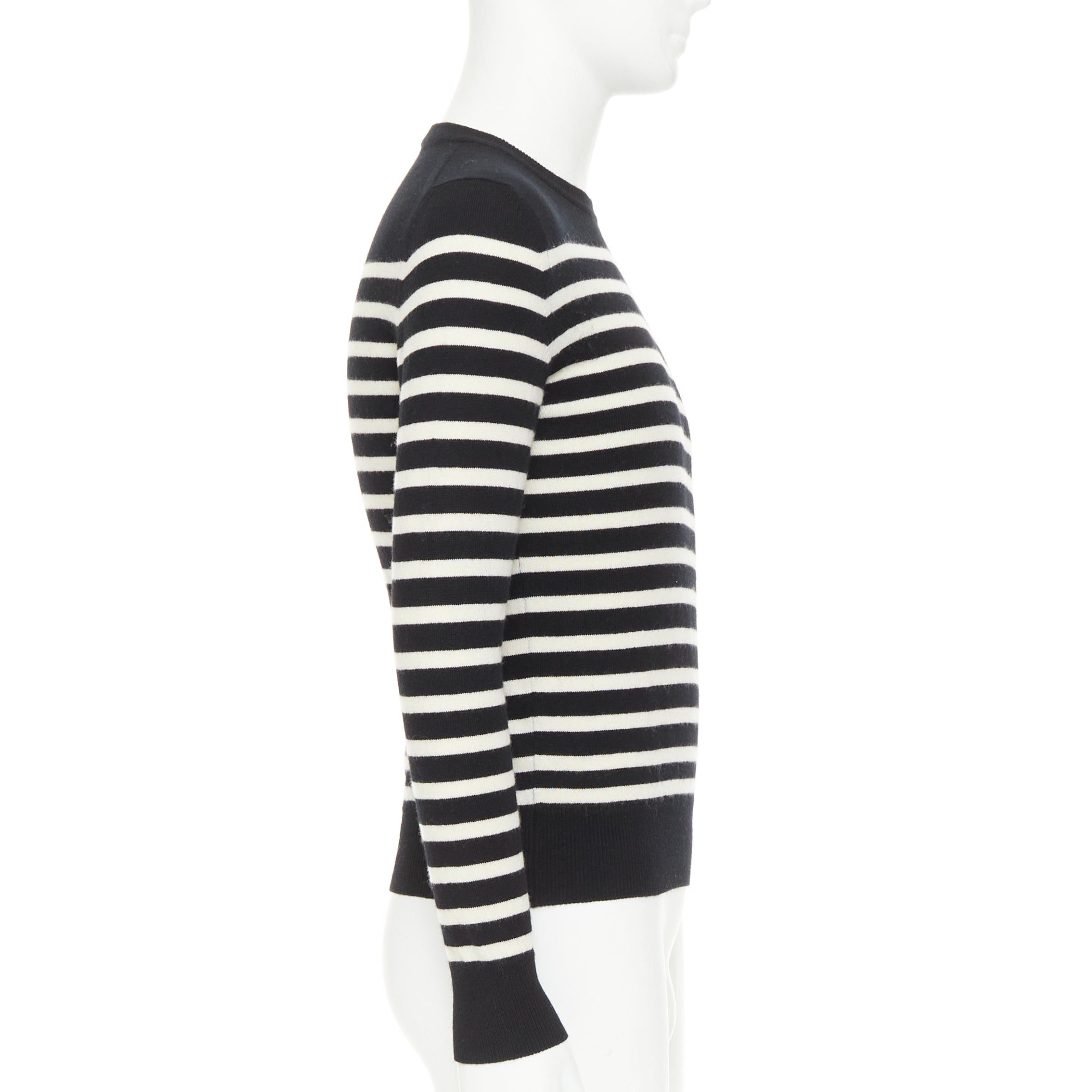 Saint Laurent Paris SAINT LAURENT 2017 100% Cashmere black white horizontal striped crewneck sweater XS Size US XS / EU 42 / 0 - 4 Thumbnail