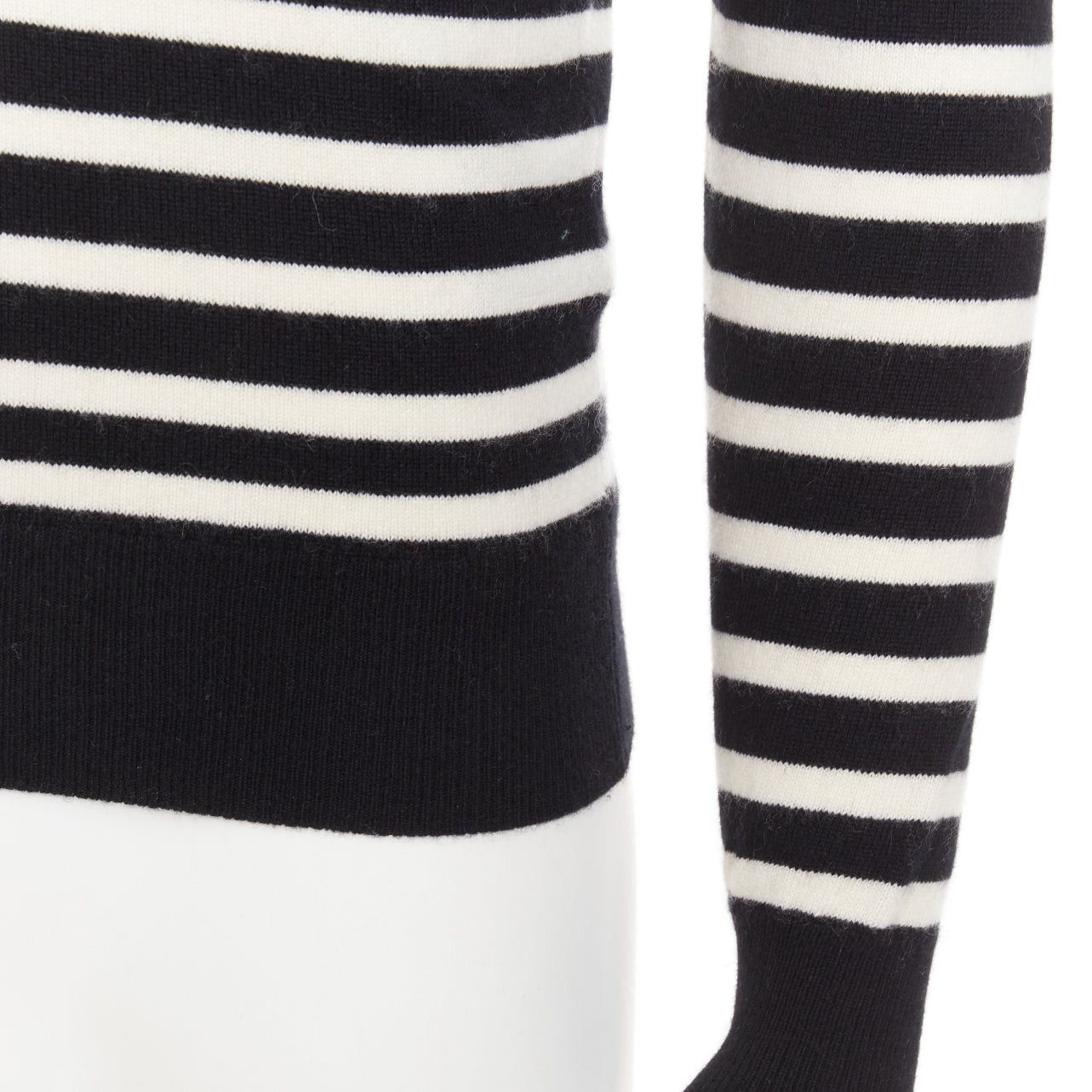 Saint Laurent Paris SAINT LAURENT 2017 100% Cashmere black white horizontal striped crewneck sweater XS Size US XS / EU 42 / 0 - 7 Thumbnail