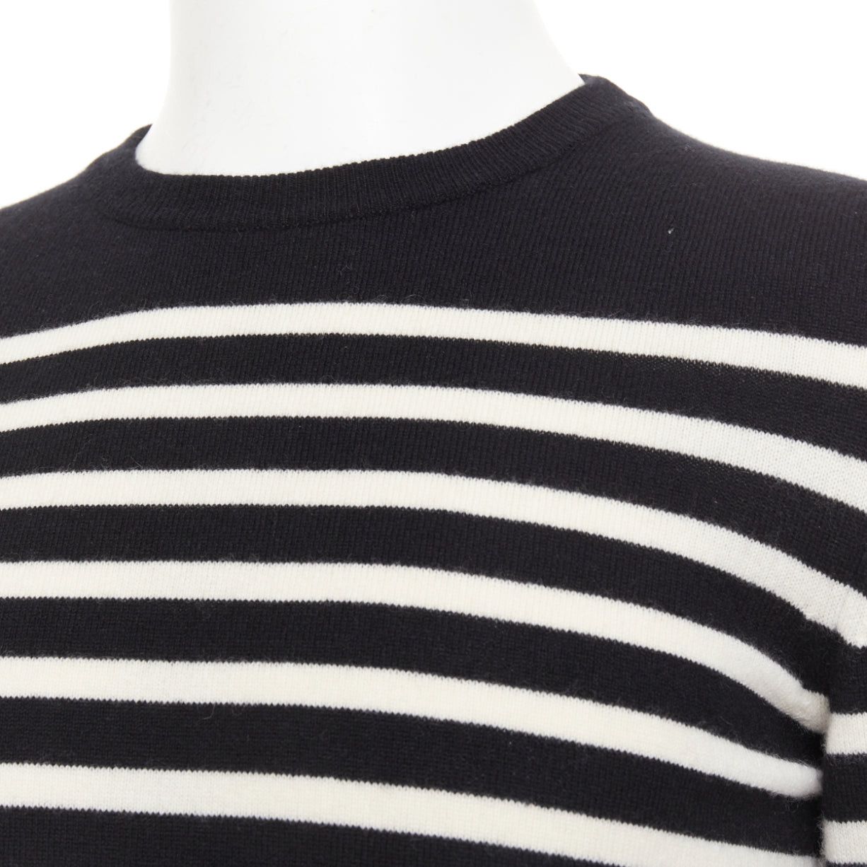 Saint Laurent Paris SAINT LAURENT 2017 100% Cashmere black white horizontal striped crewneck sweater XS Size US XS / EU 42 / 0 - 2 Thumbnail