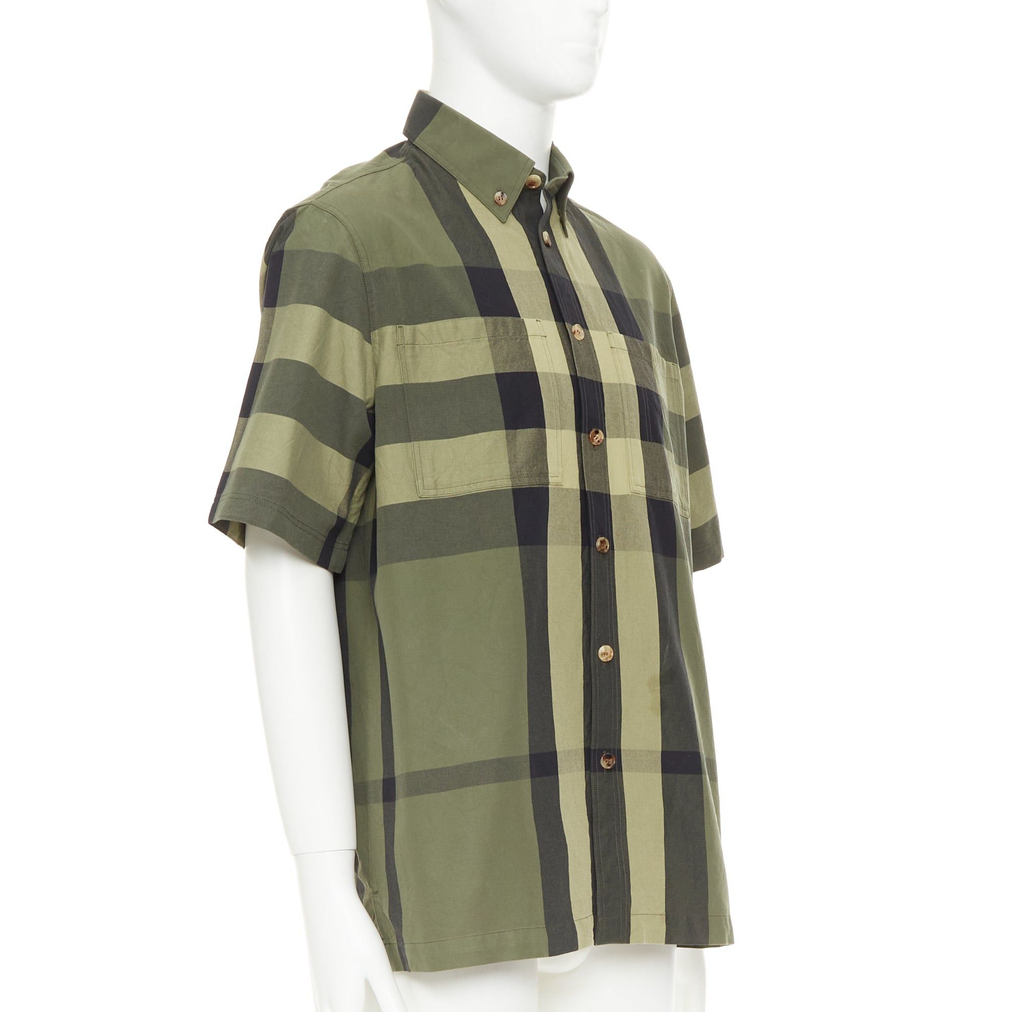 Burberry BURBERRY Travis military green black oversized vintage House Check boxy cotton shirt M Size US M / EU 48-50 / 2 - 3 Thumbnail