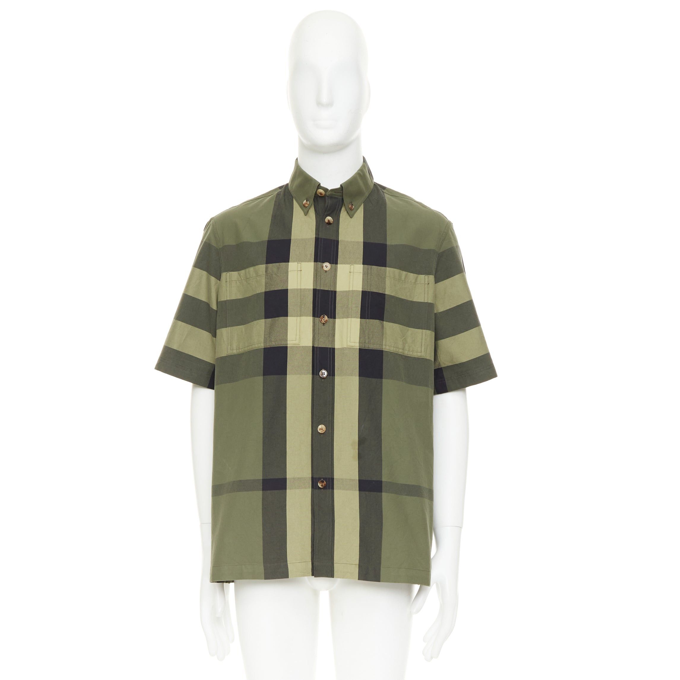 Burberry BURBERRY Travis military green black oversized vintage House Check boxy cotton shirt M Size US M / EU 48-50 / 2 - 9 Thumbnail