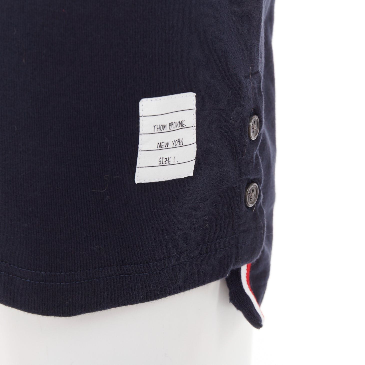 Thom Browne THOM BROWNE 2022 navy cotton RWB stripe trim short sleeve pocket tshirt Sz1 S Size S / US 4 / IT 40 - 2 Thumbnail