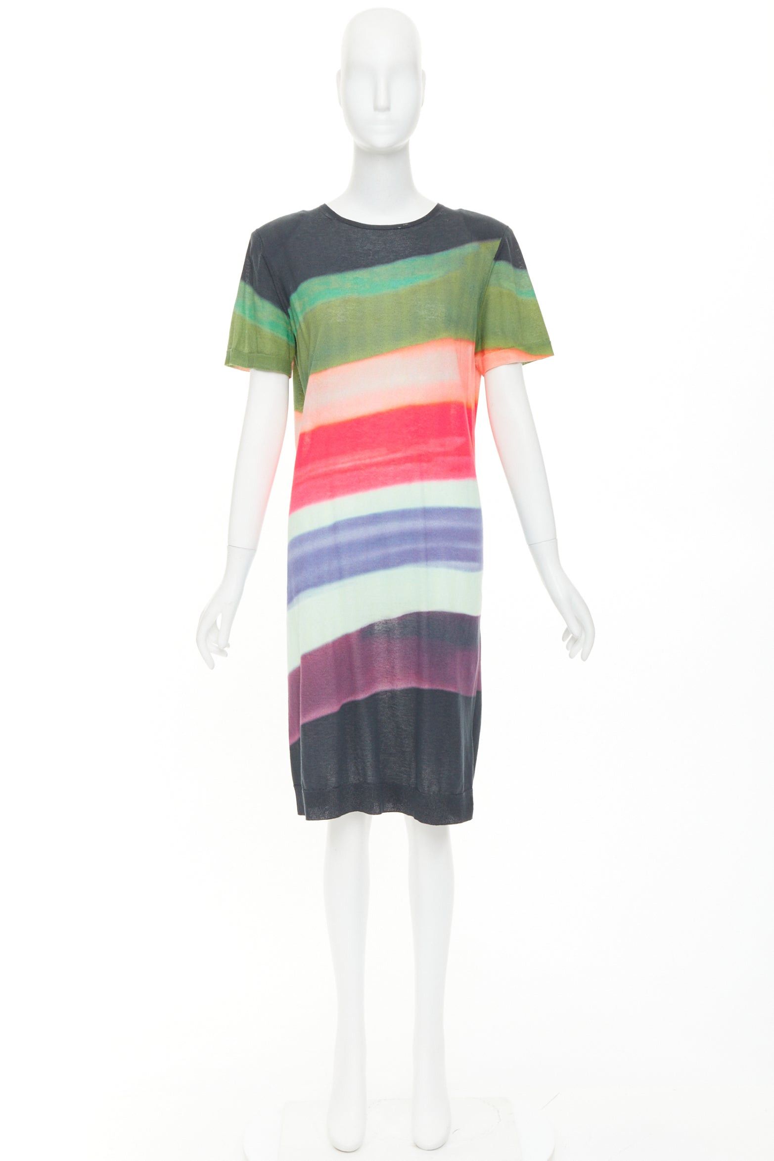 Dries Van Noten DRIES VAN NOTEN 2021 Len Lye Runway multicolor print shoulder pad tshirt dress S Size S / US 4 / IT 40 - 9 Thumbnail